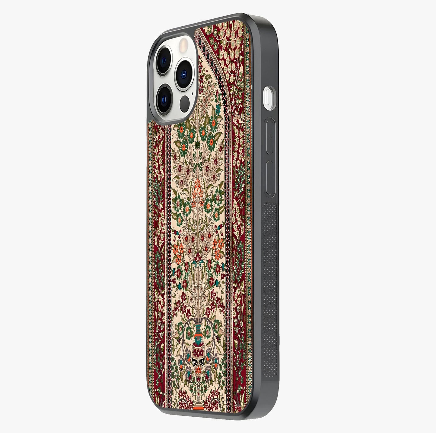 Persian Inspired Glass Case photographed in natural light showing reflective finish and design depth.