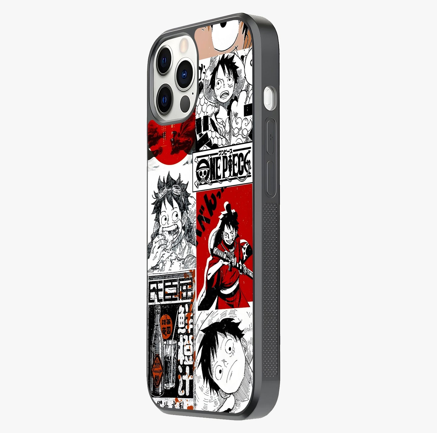Strawhat Chaos Panels Glass Case photographed in natural light showing reflective finish and design depth.