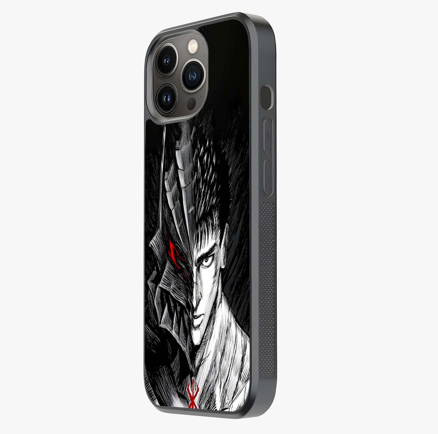 Berserker Blood Oath Glass Case photographed in natural light showing reflective finish and design depth.