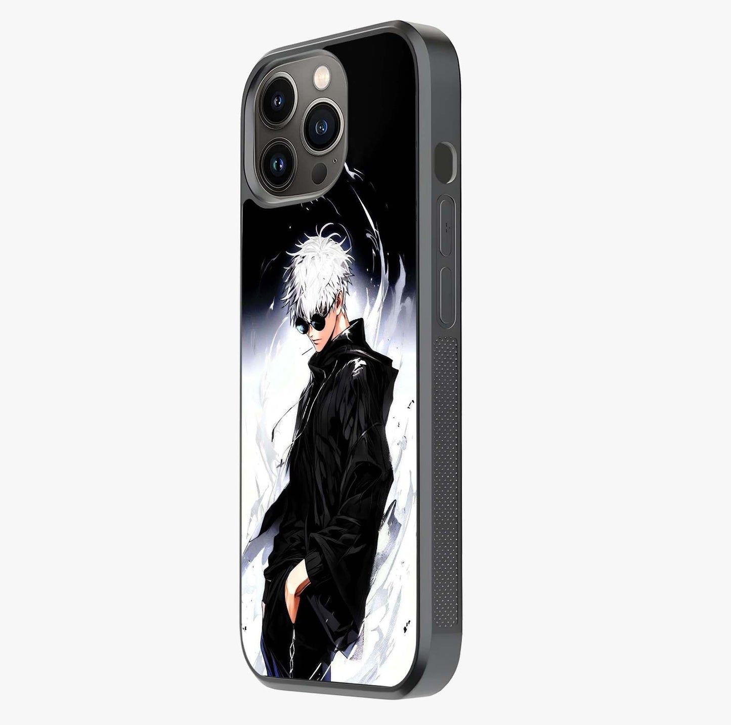 Limitless Shadow King Glass Case photographed in natural light showing reflective finish and design depth.