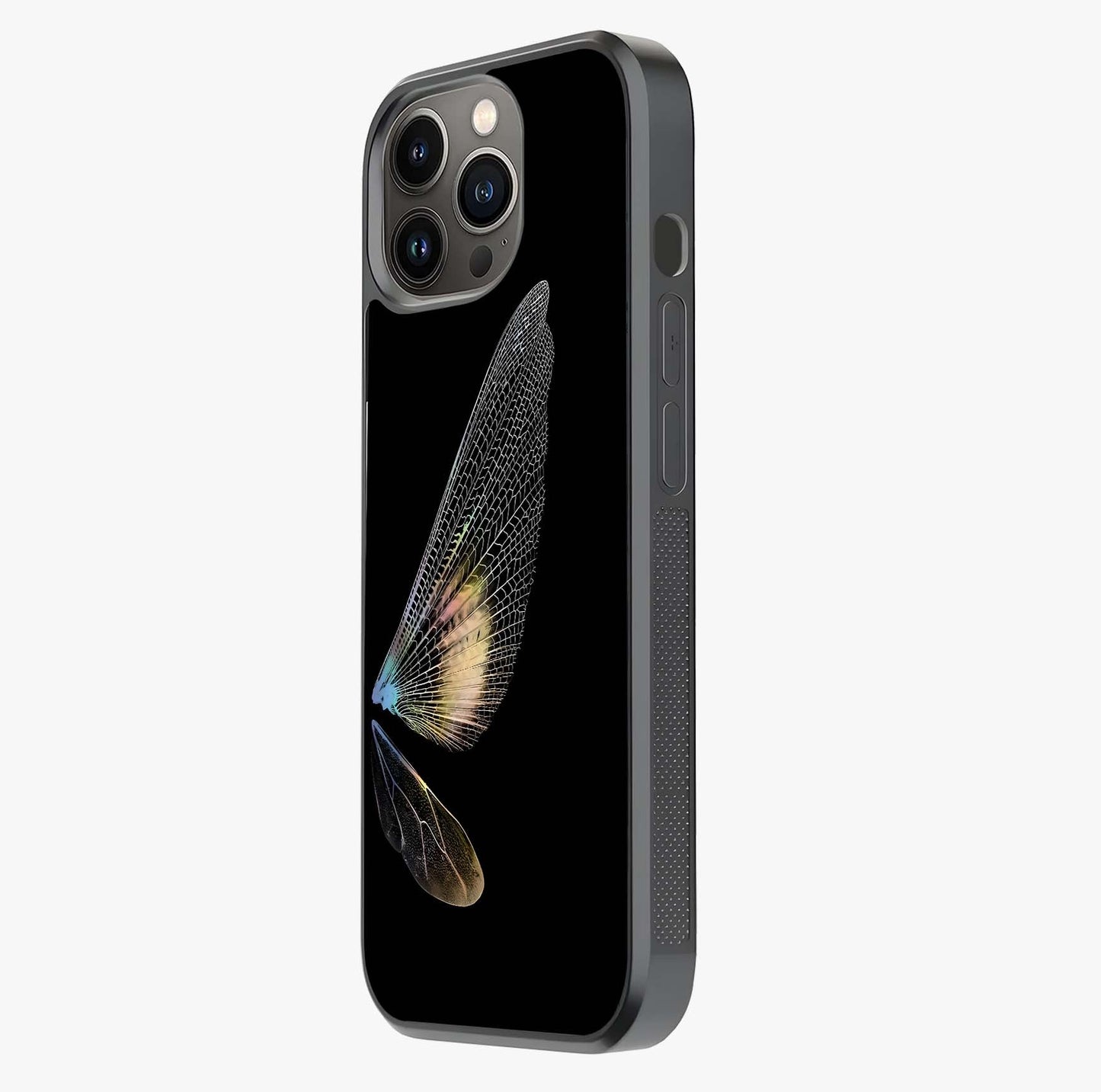 Whispers Of Wings Glass Case photographed in natural light showing reflective finish and design depth.