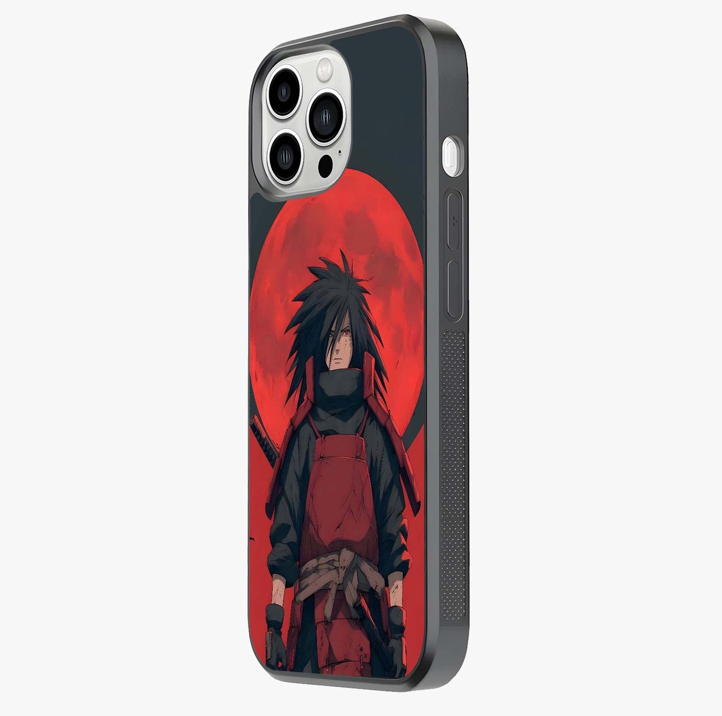 Crimson Moon Warlord Glass Case photographed in natural light showing reflective finish and design depth.