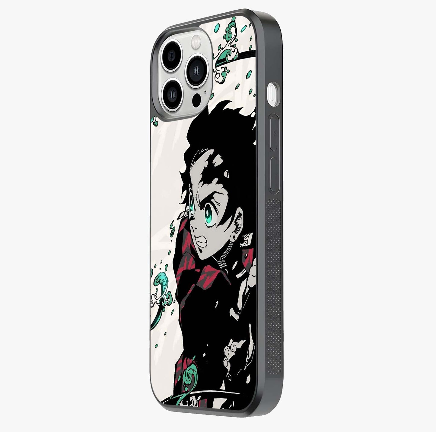 Demon Slayer Glass Case photographed in natural light showing reflective finish and design depth.
