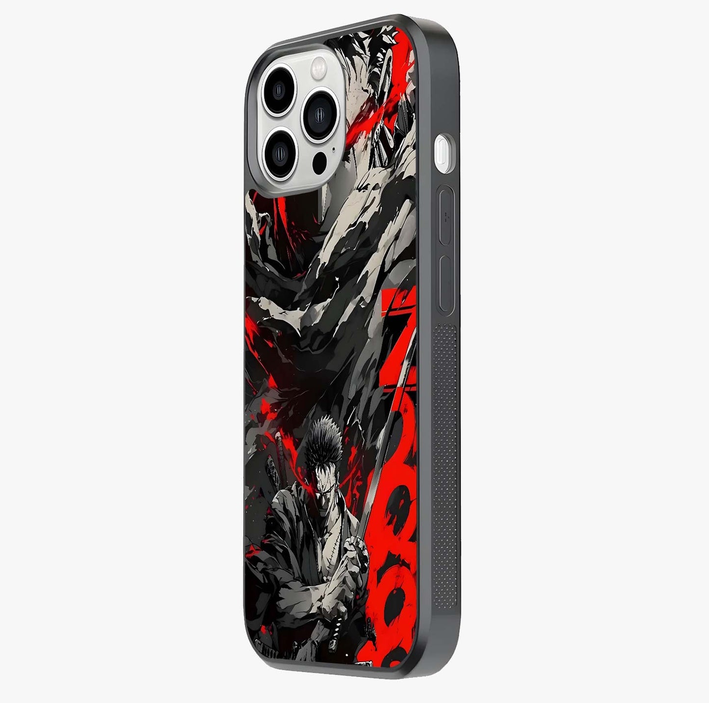 Demon Sword Resolve Glass Case photographed in natural light showing reflective finish and design depth.