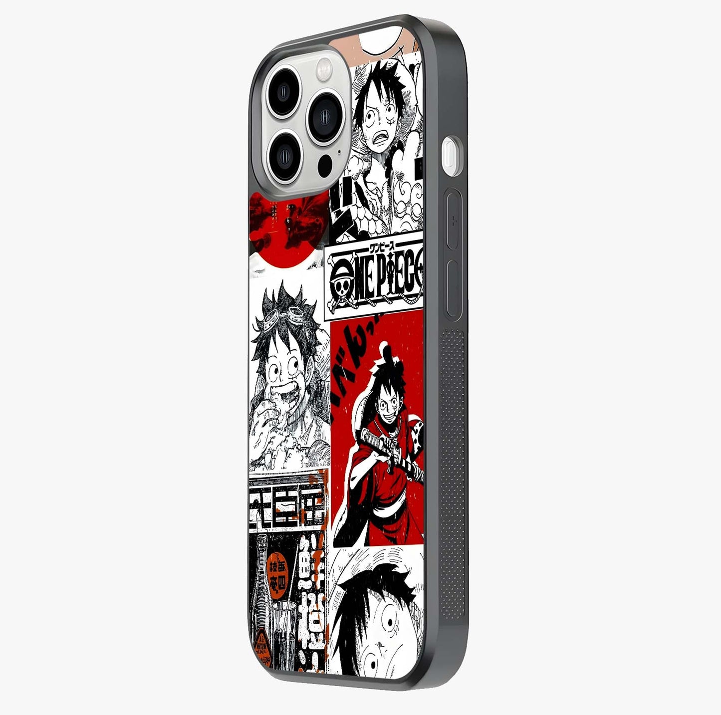 Strawhat Chaos Panels Glass Case photographed in natural light showing reflective finish and design depth.