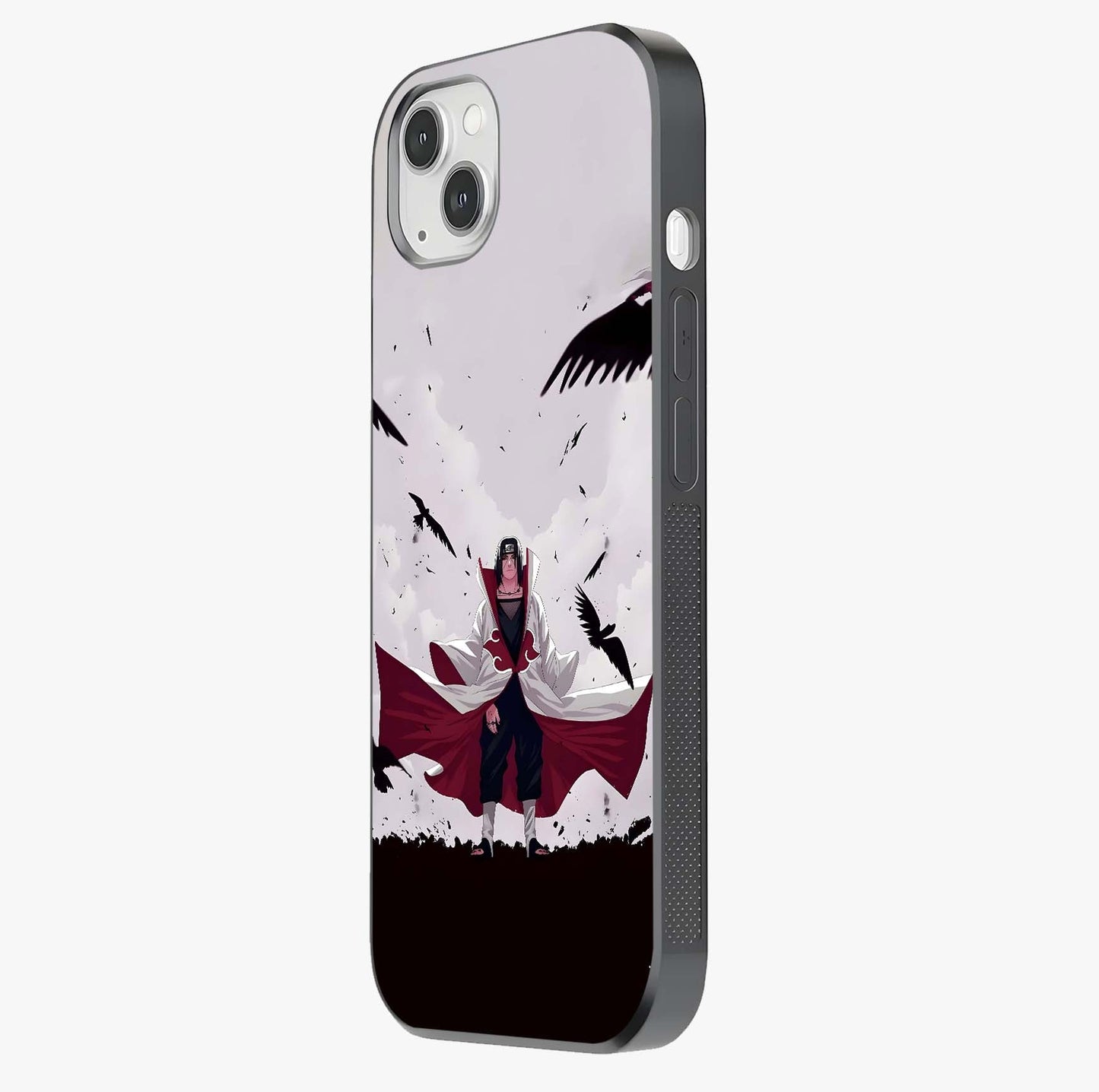 Crimson Crow Ascension Glass Case photographed in natural light showing reflective finish and design depth.