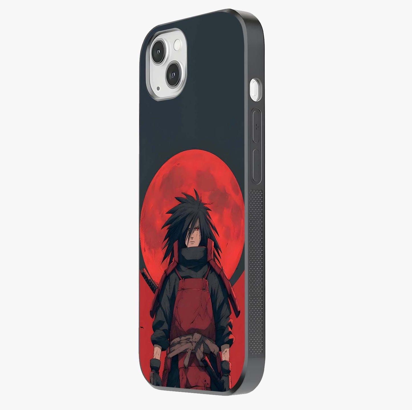 Crimson Moon Warlord Glass Case photographed in natural light showing reflective finish and design depth.