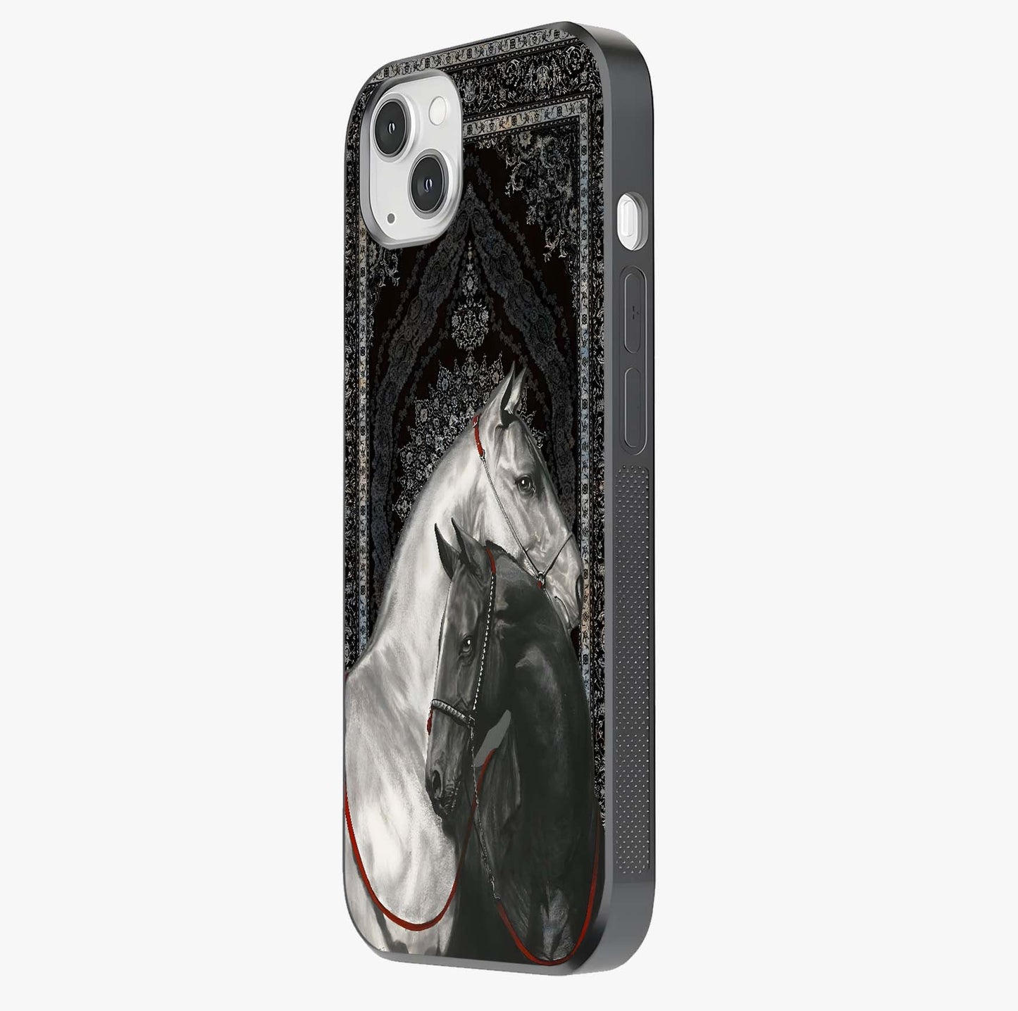 Majestic Ride Legacy Glass Case photographed in natural light showing reflective finish and design depth.