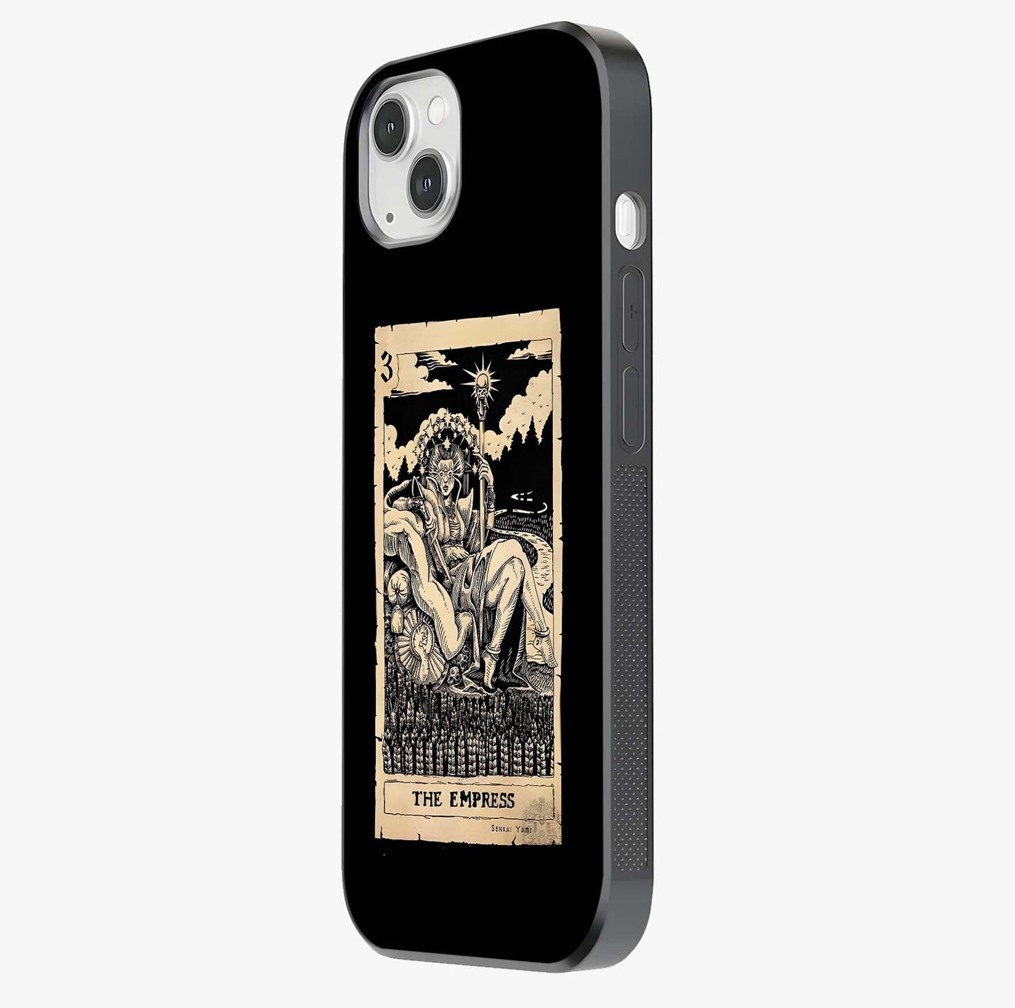The Empress Glass Case photographed in natural light showing reflective finish and design depth.