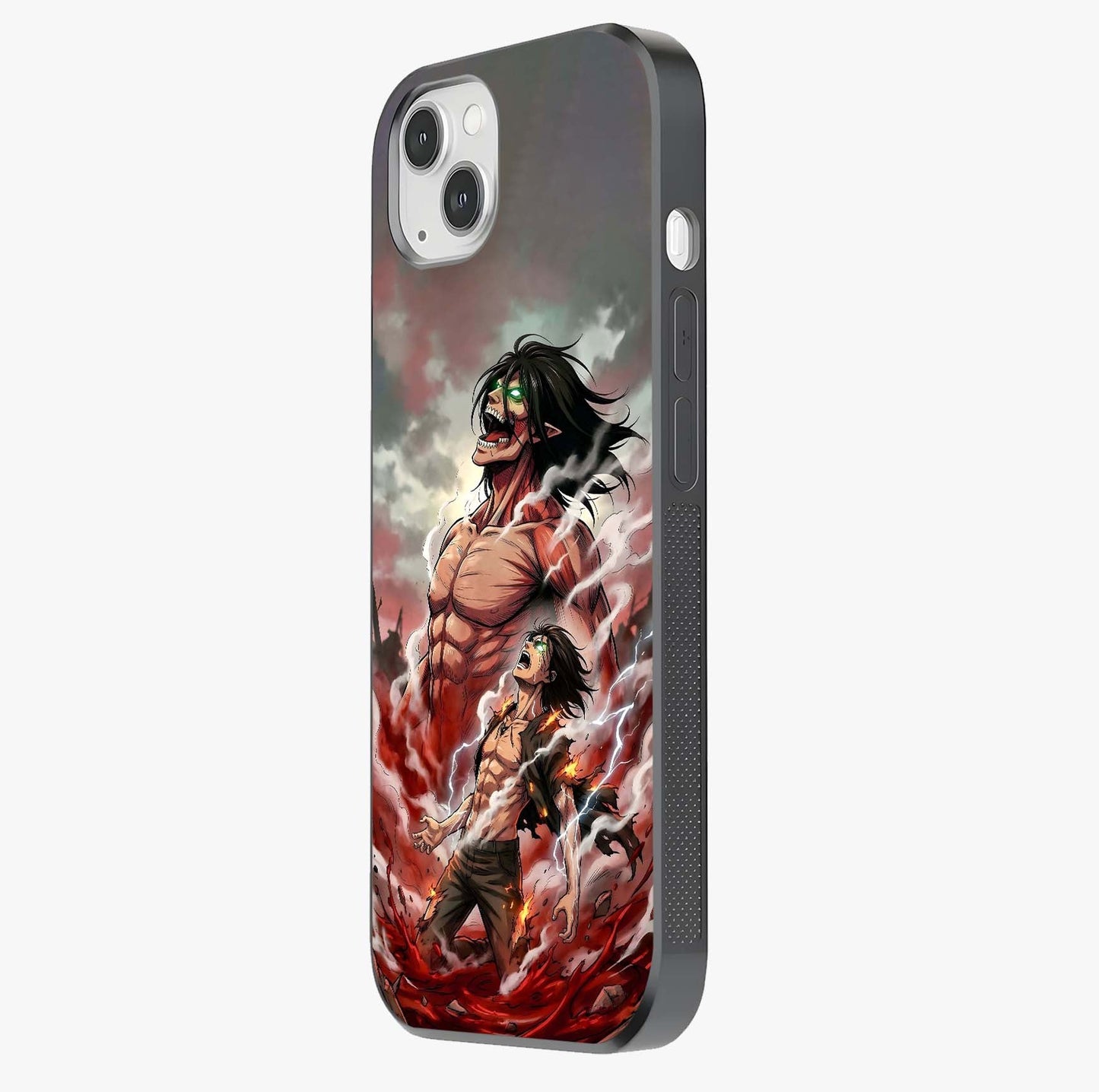 Titan Awakening Fury Glass Case photographed in natural light showing reflective finish and design depth.