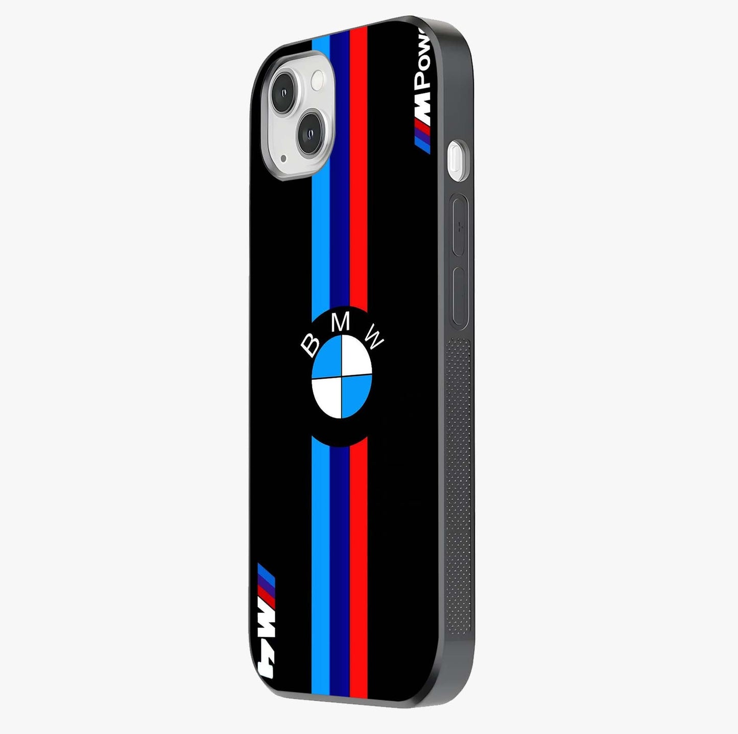 Turbo Bmw Beast Glass Case photographed in natural light showing reflective finish and design depth.