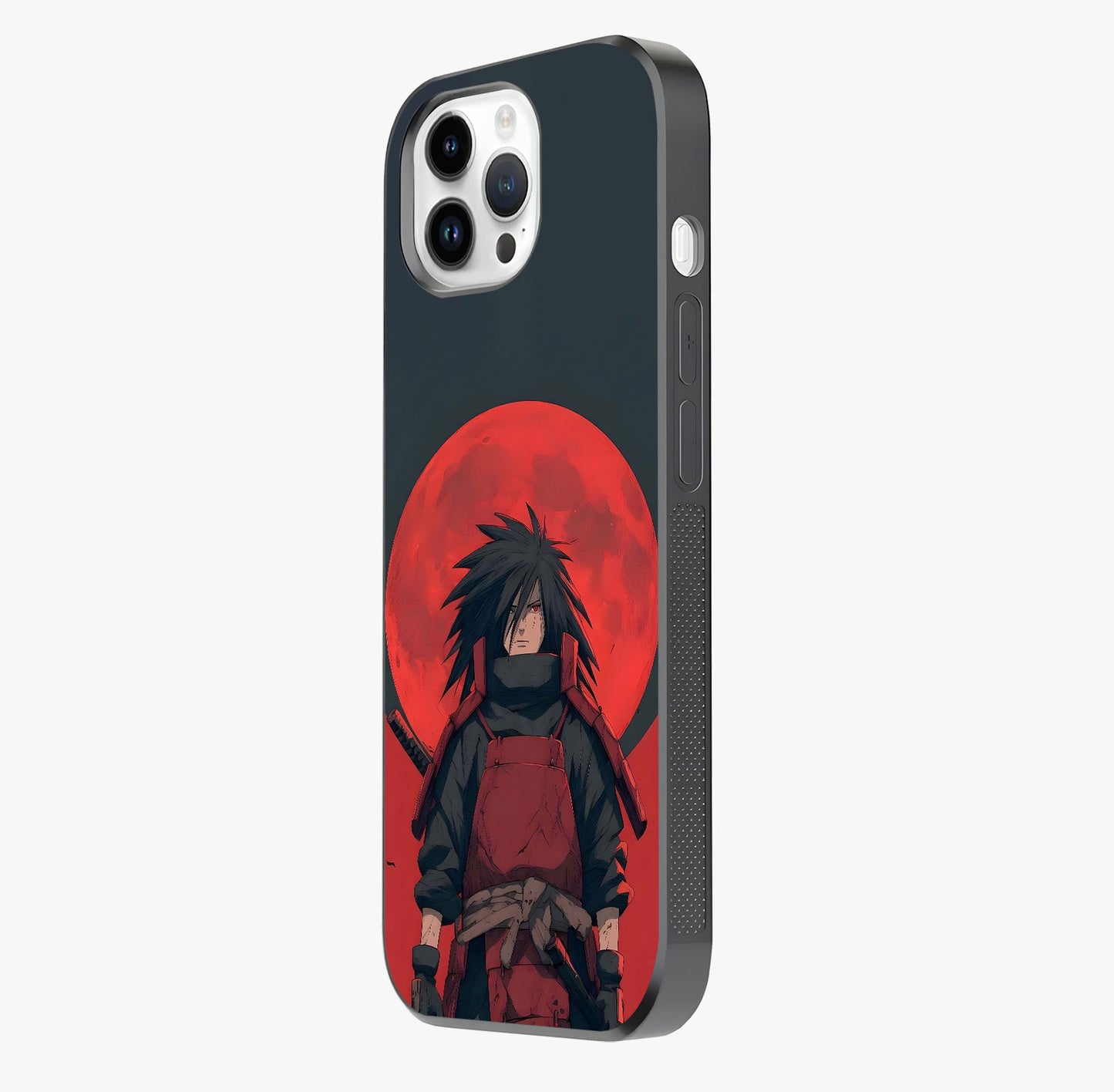 Crimson Moon Warlord Glass Case photographed in natural light showing reflective finish and design depth.