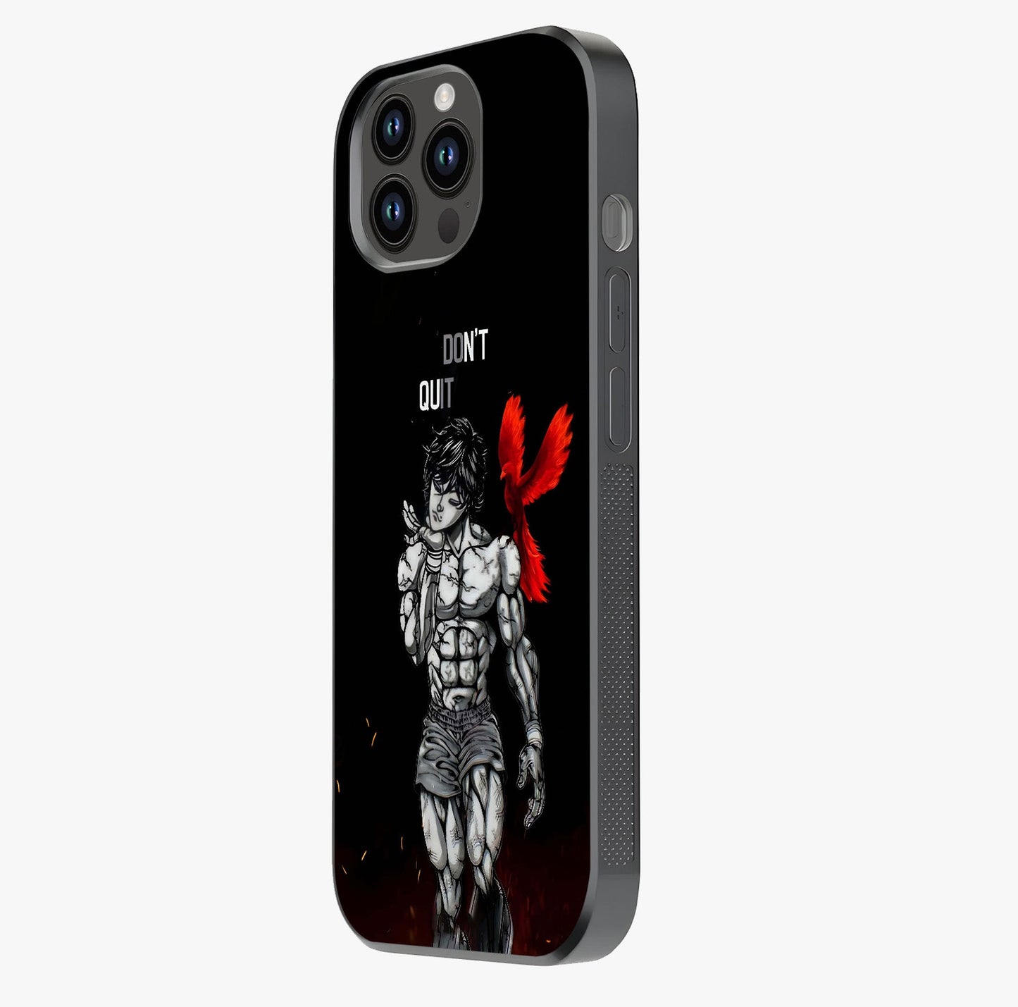 Rise Beyond Limits Glass Case photographed in natural light showing reflective finish and design depth.