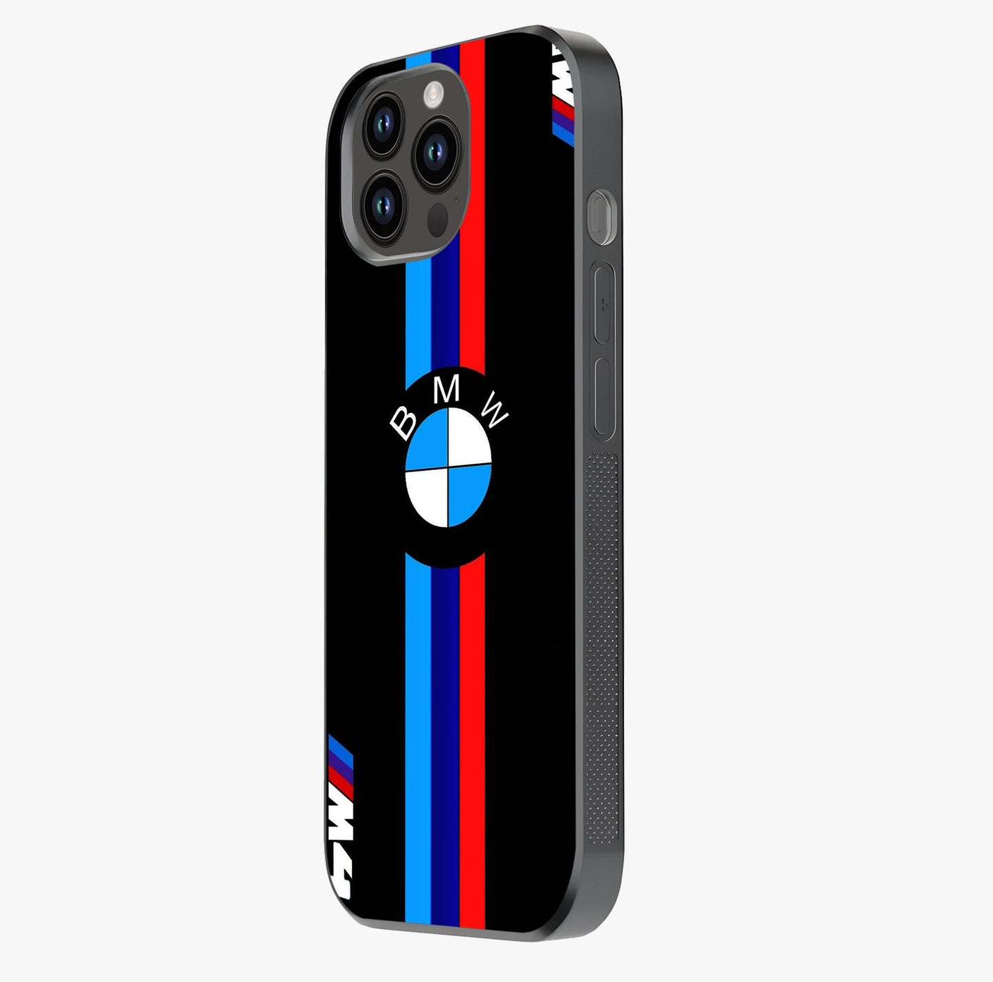 Turbo Bmw Beast Glass Case photographed in natural light showing reflective finish and design depth.