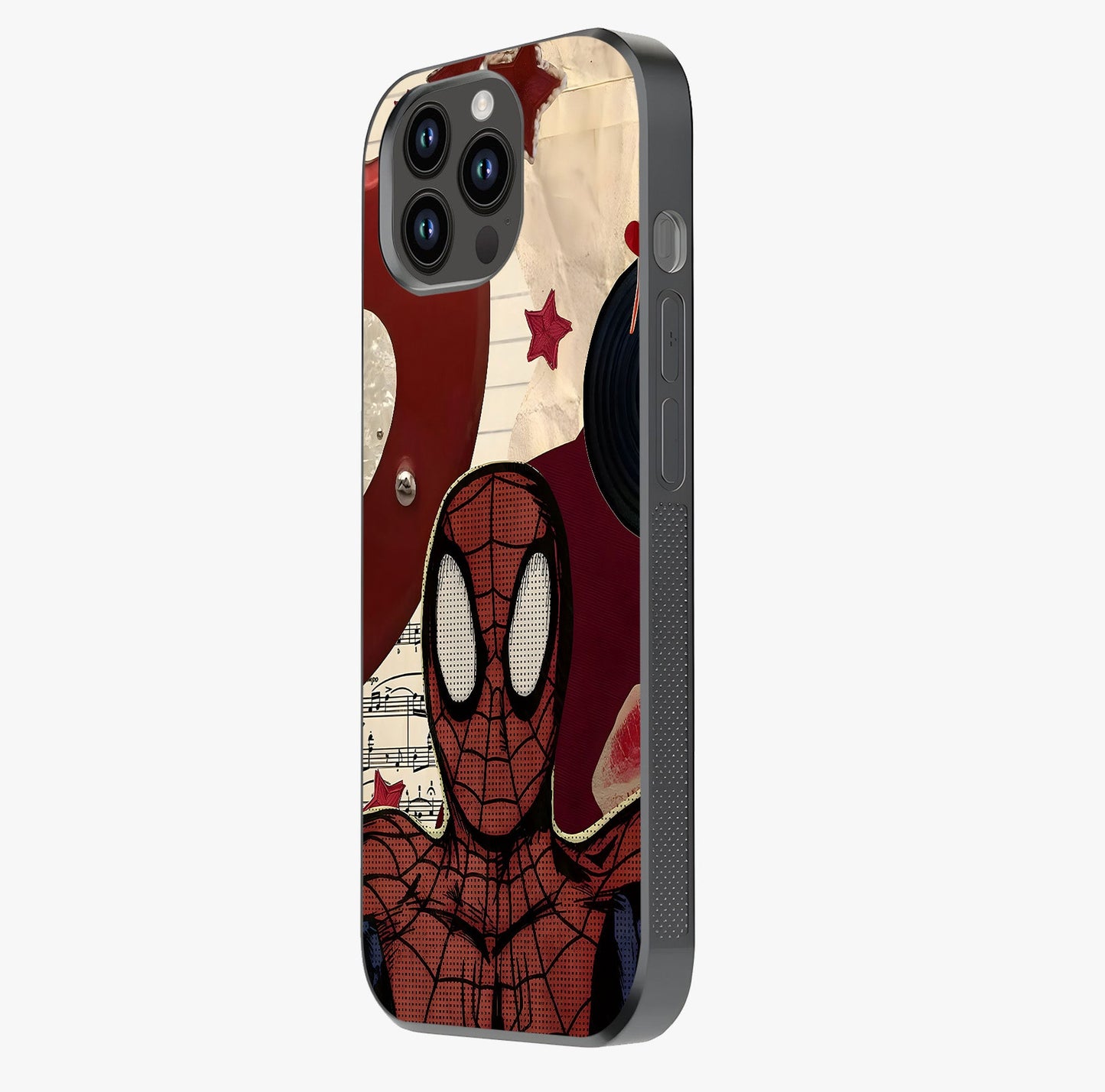 Web Warrior Vibes Glass Case photographed in natural light showing reflective finish and design depth.