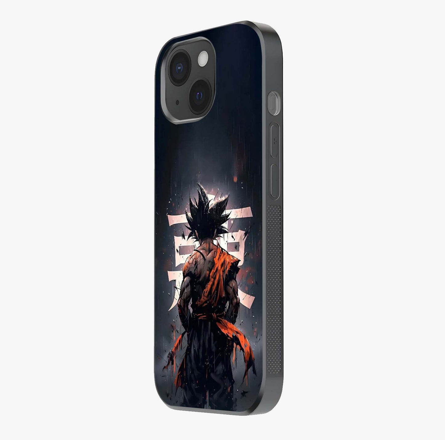 Dark Warrior In Rain Glass Case photographed in natural light showing reflective finish and design depth.