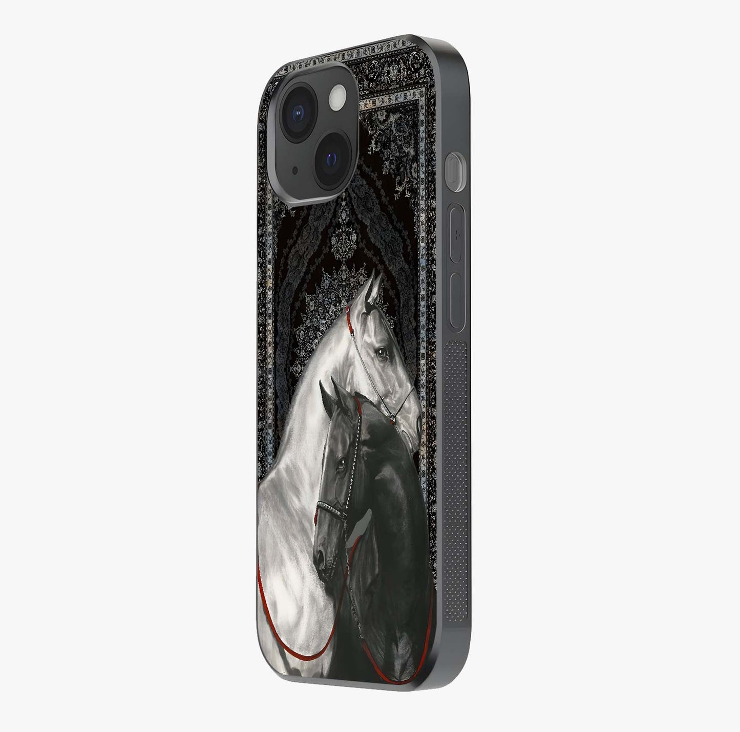 Majestic Ride Legacy Glass Case photographed in natural light showing reflective finish and design depth.