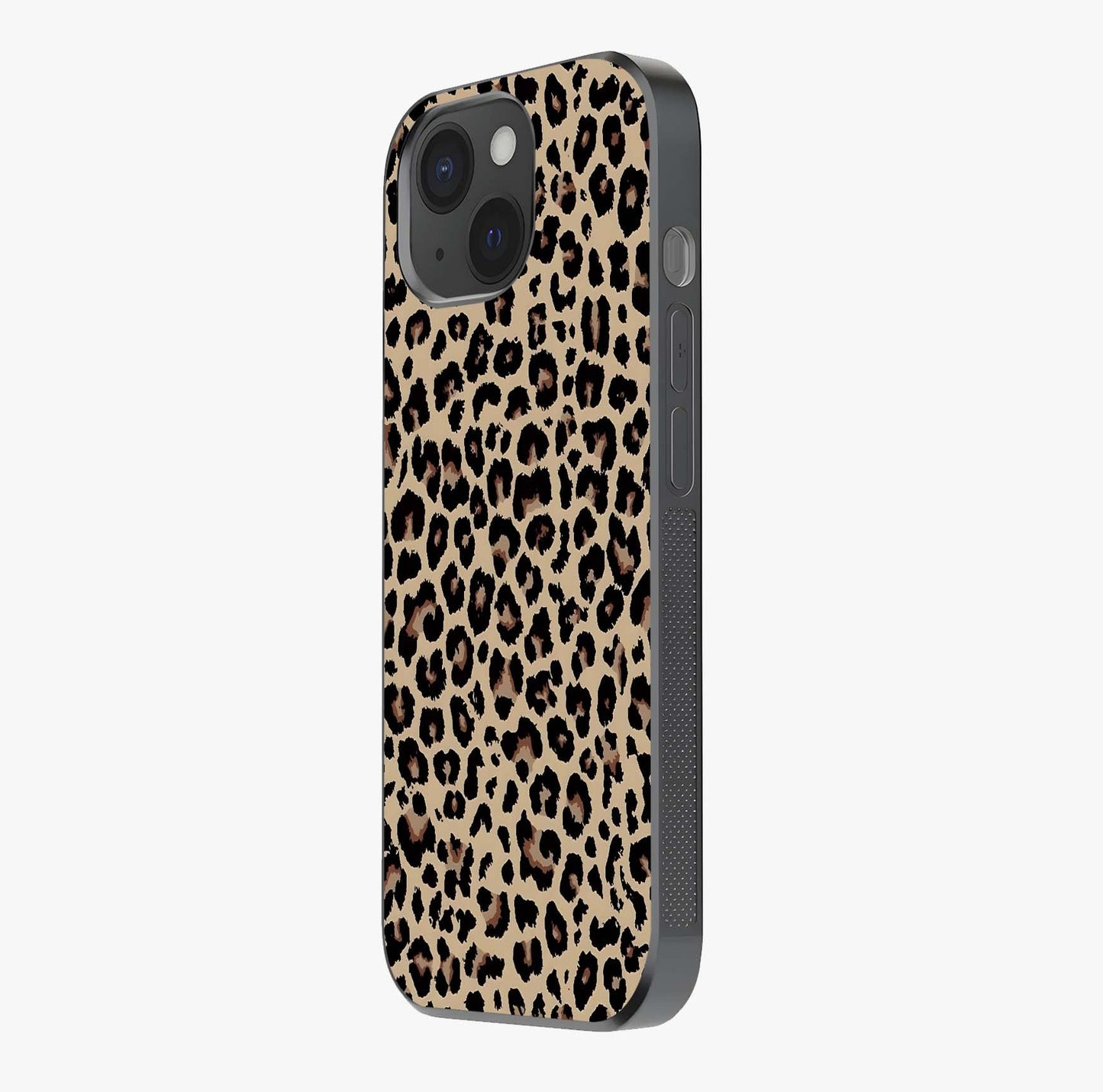 Savage Chic Pattern Glass Case photographed in natural light showing reflective finish and design depth.