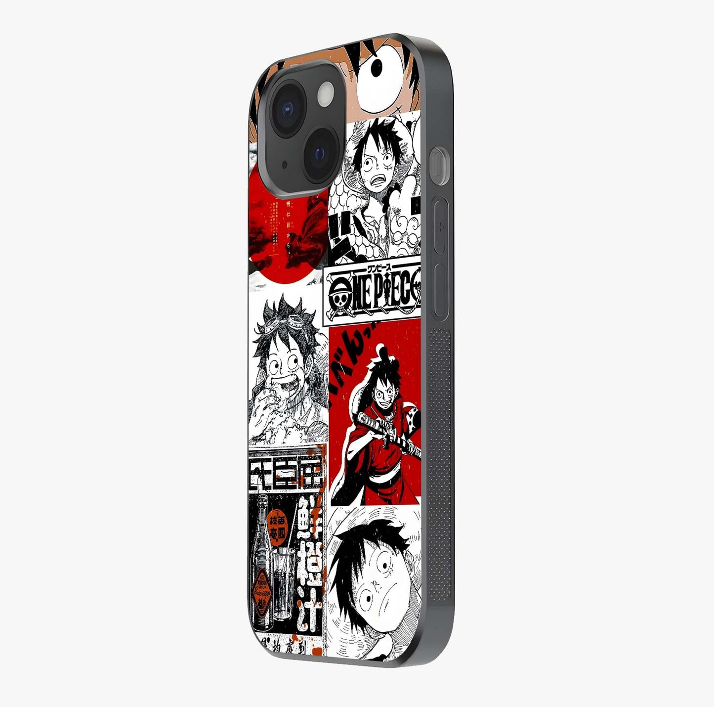 Strawhat Chaos Panels Glass Case photographed in natural light showing reflective finish and design depth.