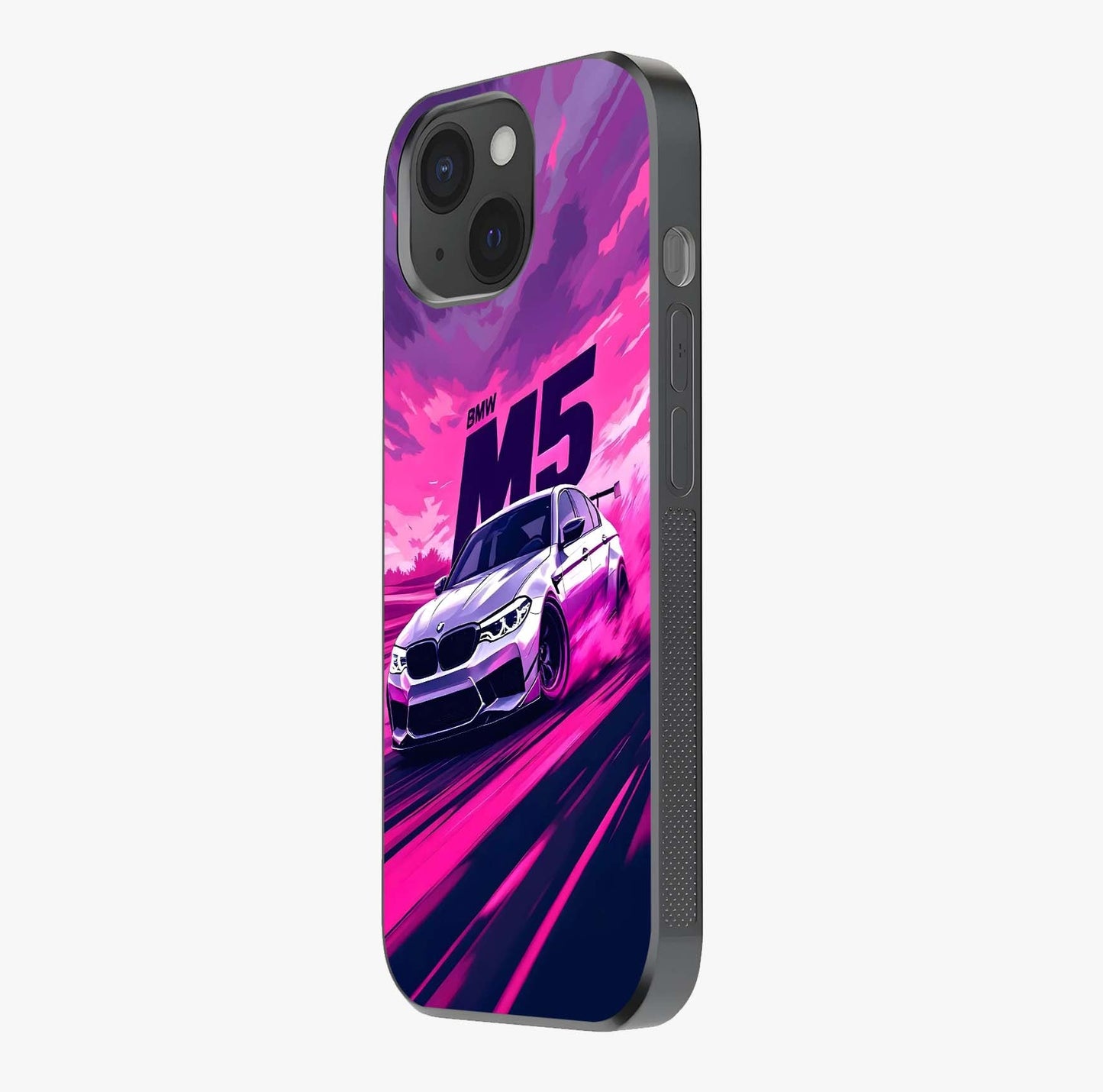 Velocity Drift Pulse Glass Case photographed in natural light showing reflective finish and design depth.