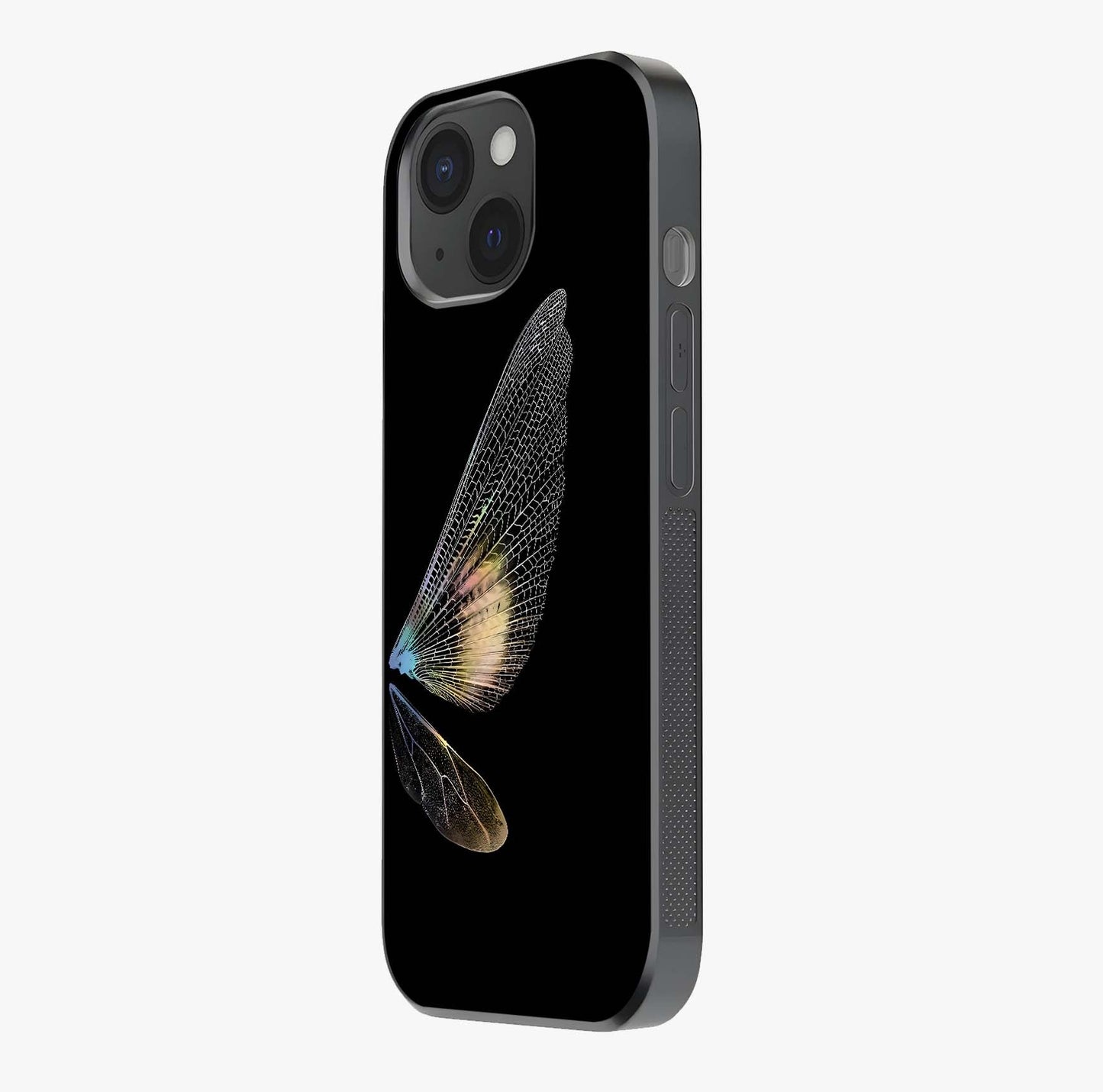 Whispers Of Wings Glass Case photographed in natural light showing reflective finish and design depth.