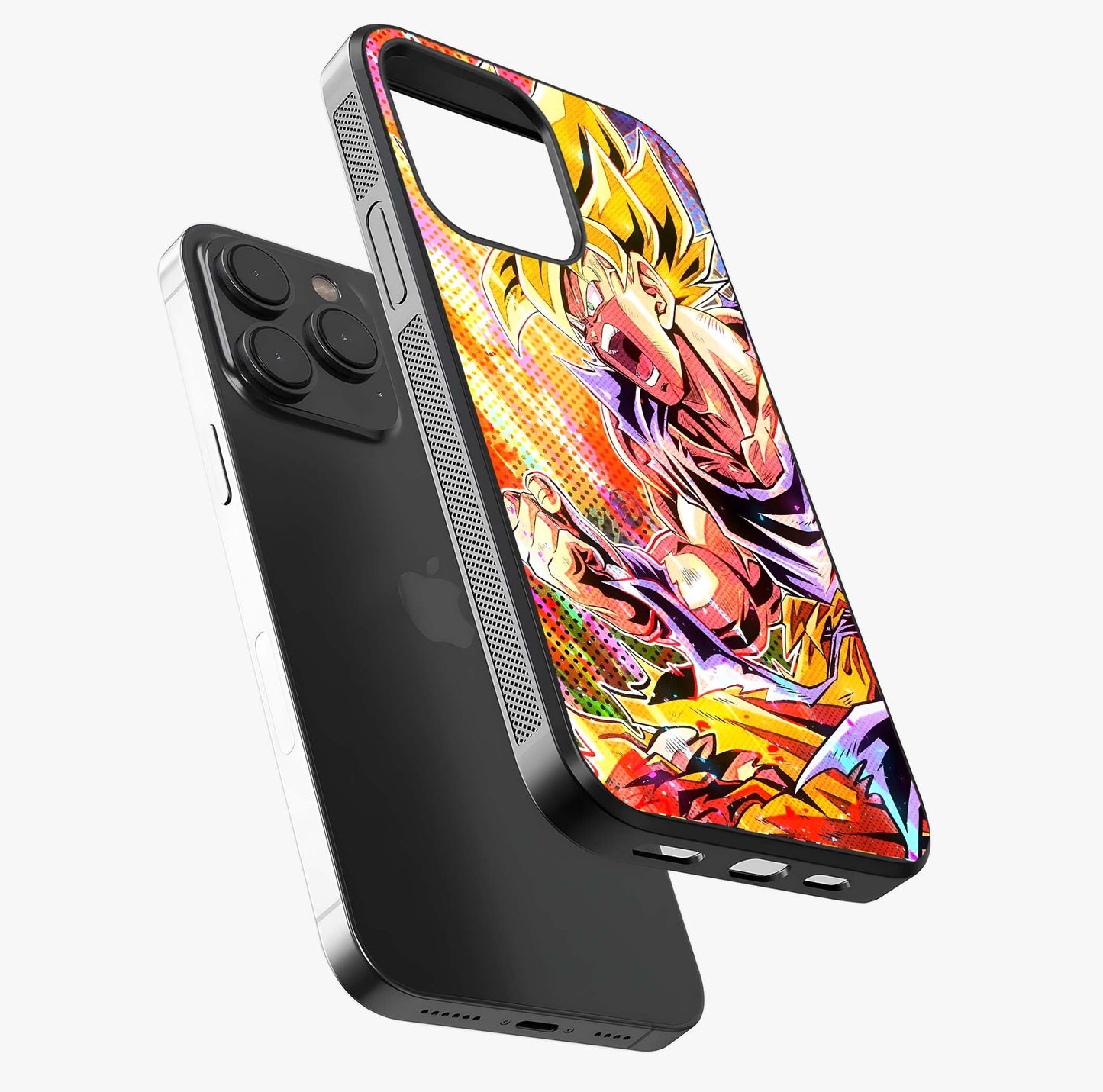 Firing Goku Glass Case photographed in natural light showing reflective finish and design depth.