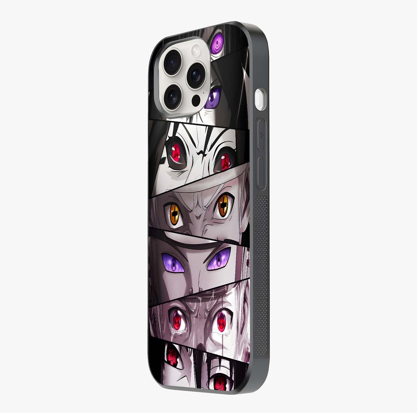 Eyes Of Destiny Glass Case photographed in natural light showing reflective finish and design depth.