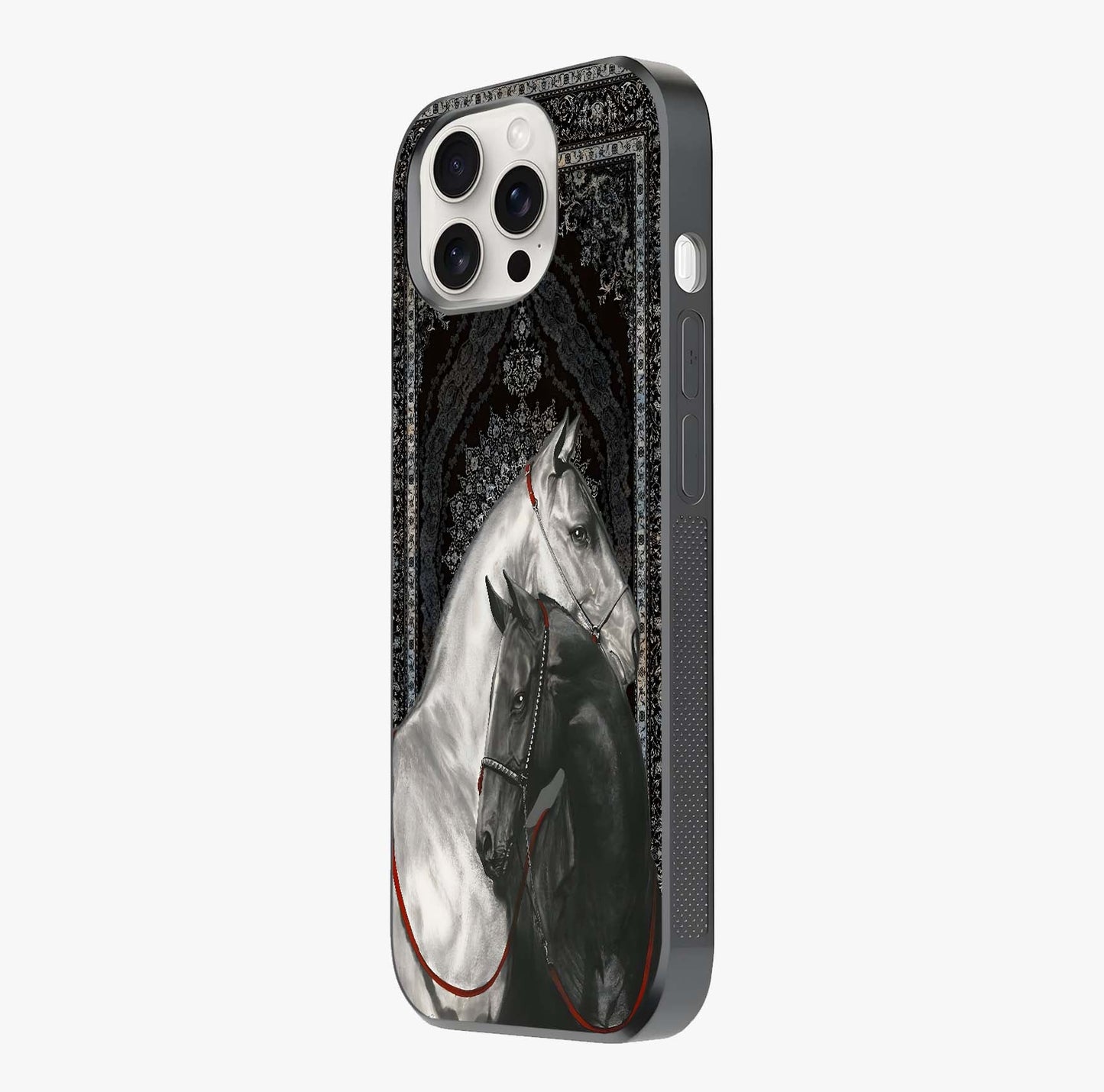 Majestic Ride Legacy Glass Case photographed in natural light showing reflective finish and design depth.