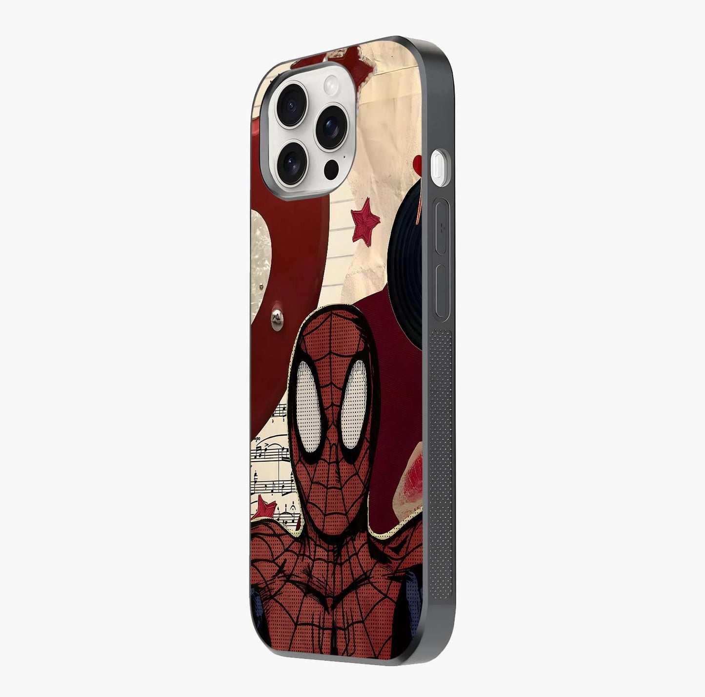 Web Warrior Vibes Glass Case photographed in natural light showing reflective finish and design depth.