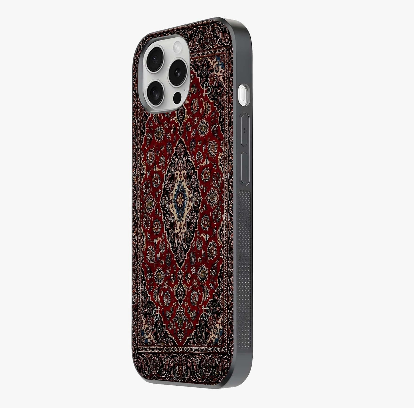 Heritage Carpet Royale Glass Case photographed in natural light showing reflective finish and design depth.