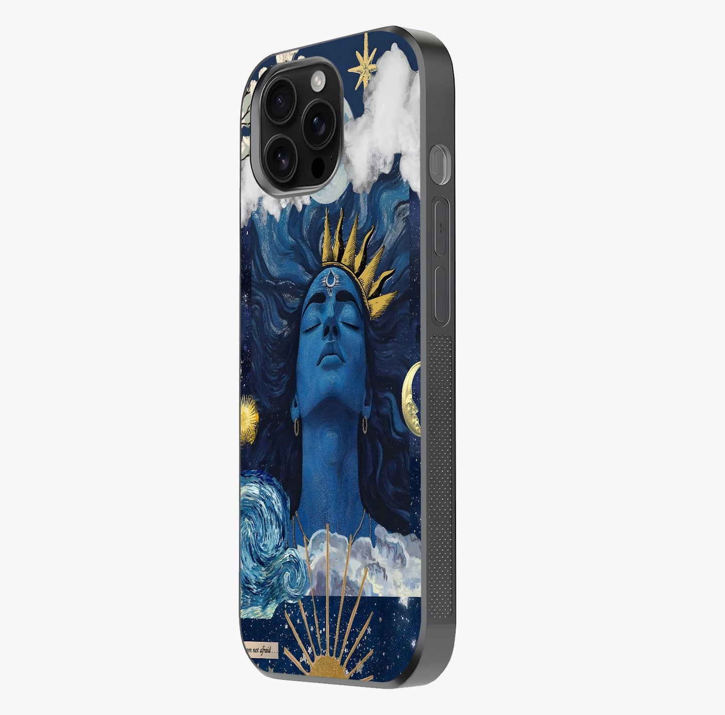 Aesthetic Lord Shiva Glass Case photographed in natural light showing reflective finish and design depth.