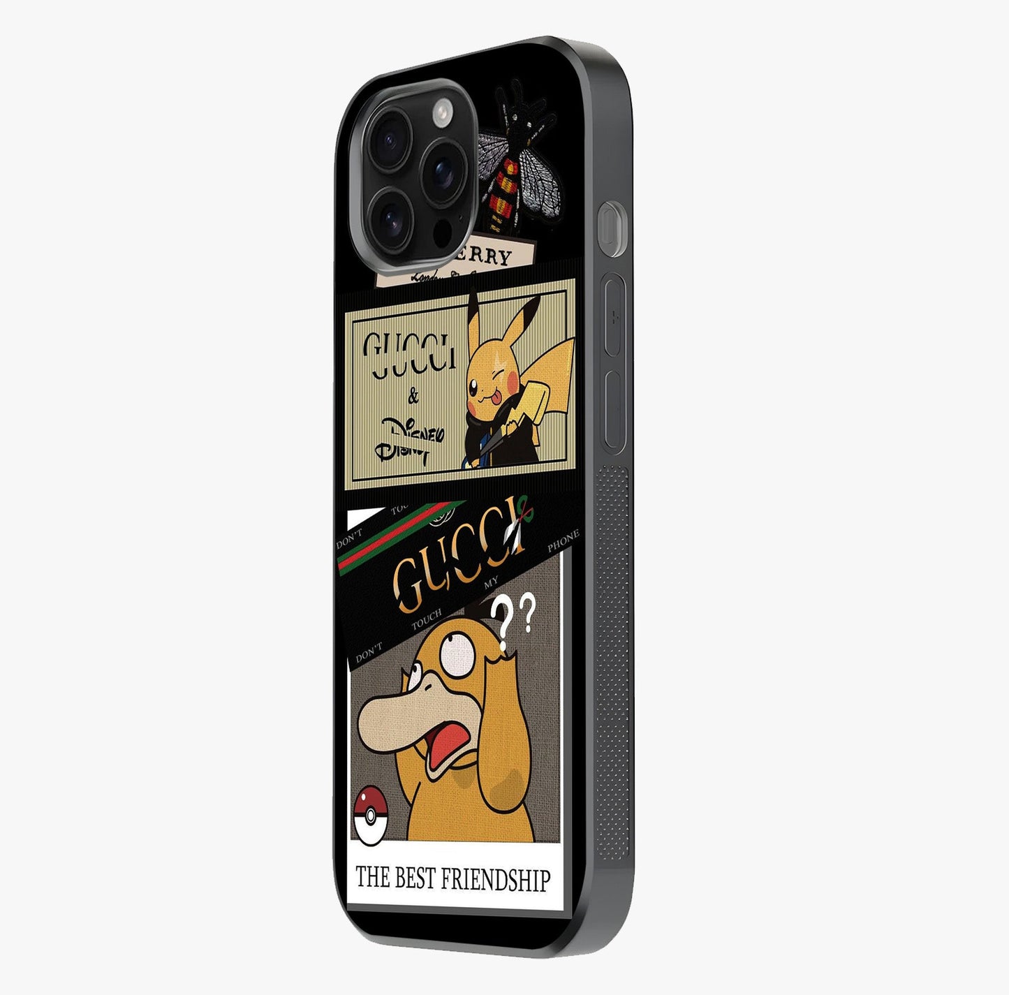 Gucci Play Mashup Glass Case photographed in natural light showing reflective finish and design depth.