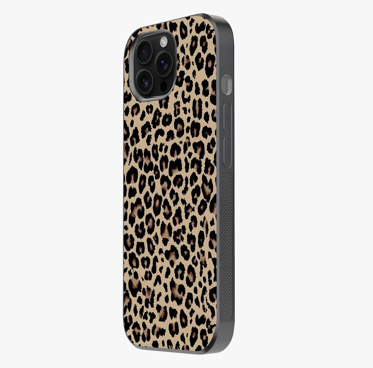 Savage Chic Pattern Glass Case photographed in natural light showing reflective finish and design depth.