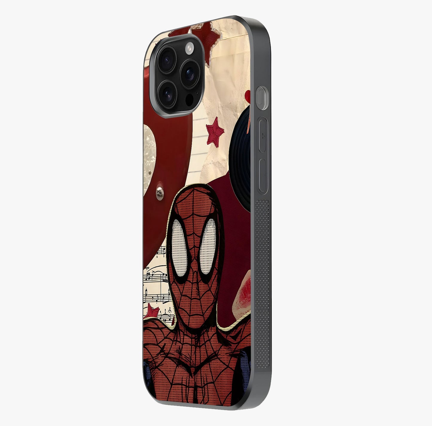 Web Warrior Vibes Glass Case photographed in natural light showing reflective finish and design depth.