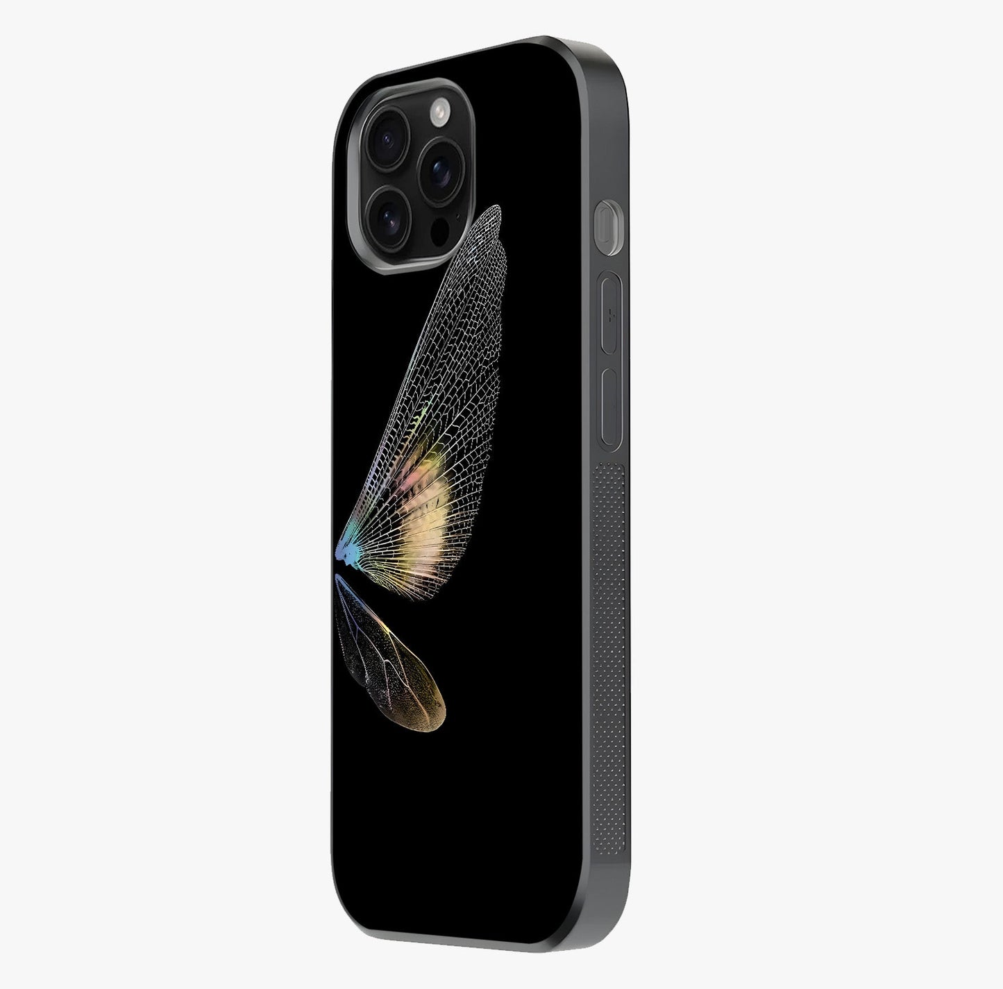 Whispers Of Wings Glass Case photographed in natural light showing reflective finish and design depth.