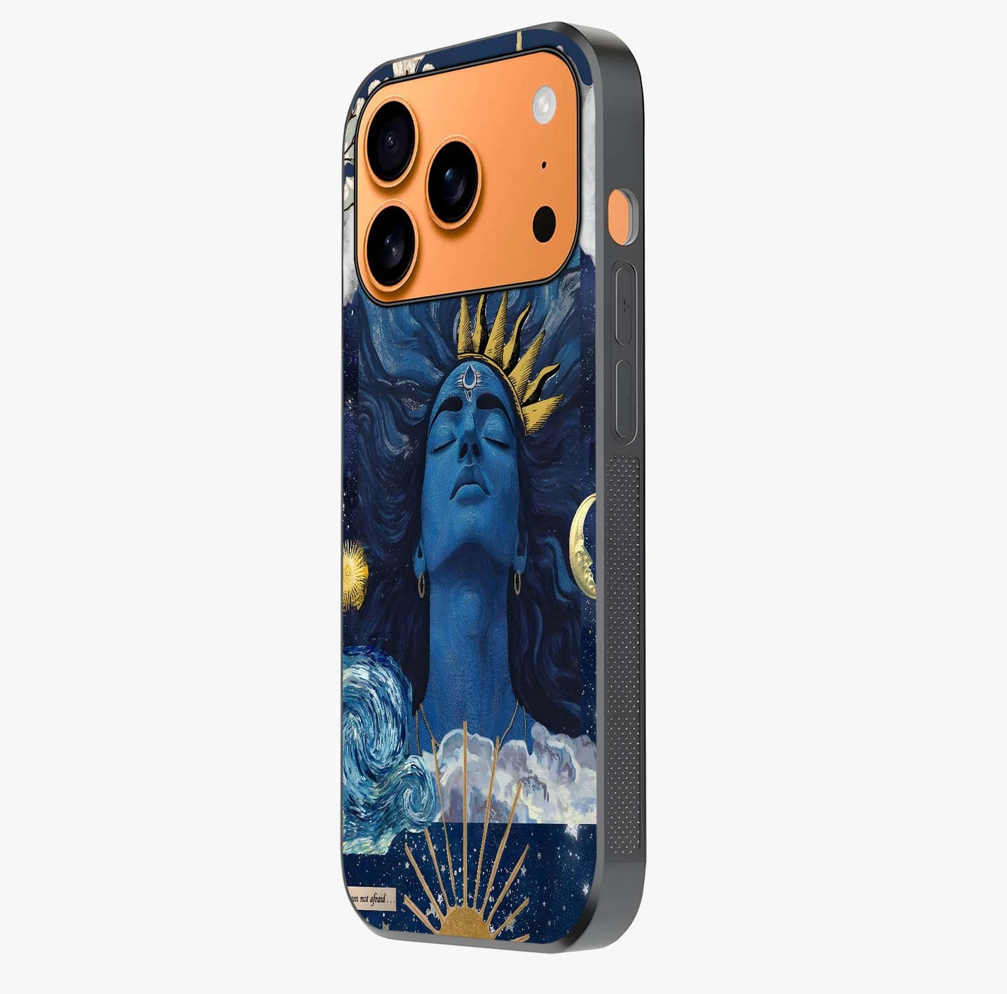 Aesthetic Lord Shiva Glass Case photographed in natural light showing reflective finish and design depth.