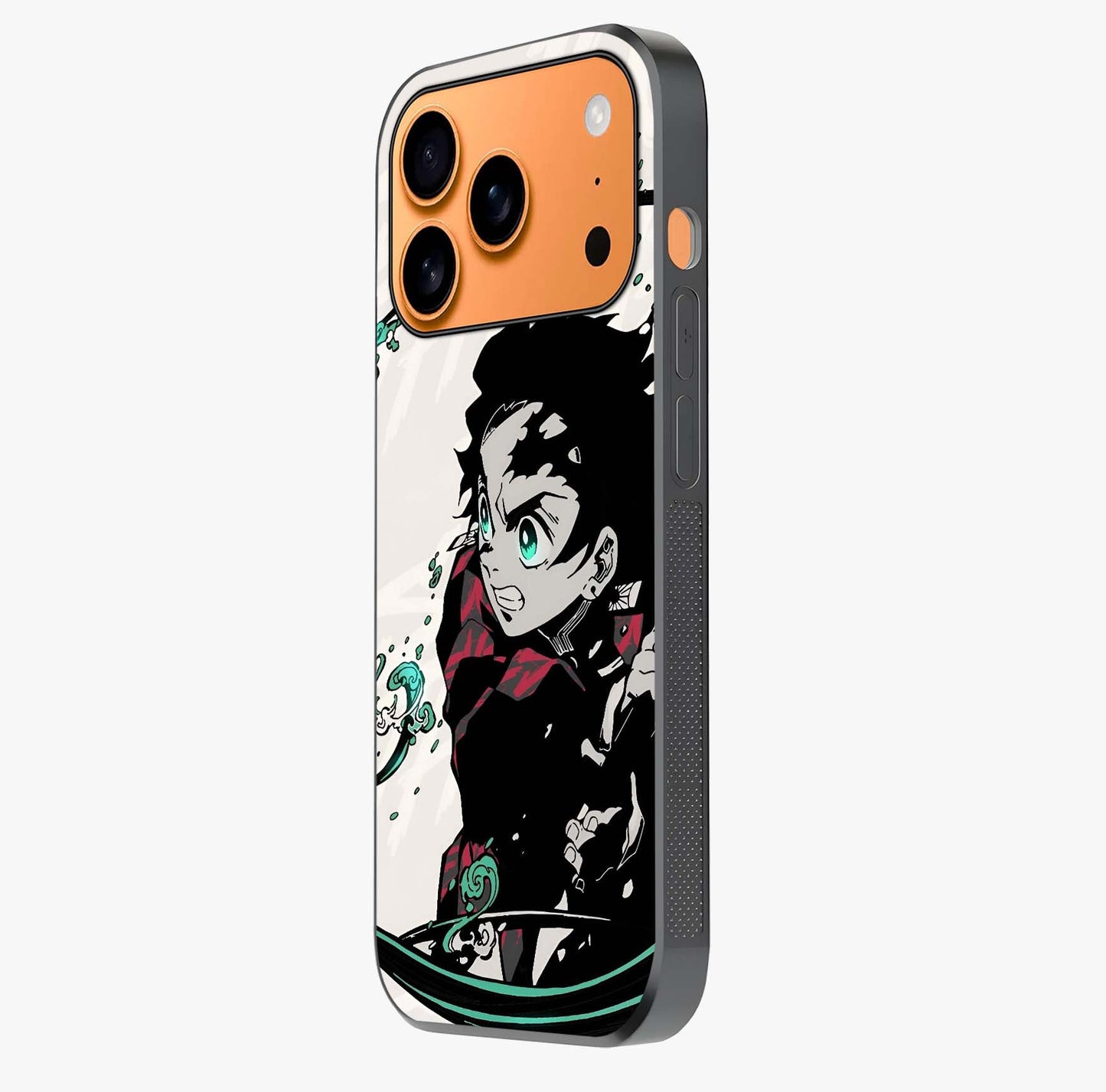 Demon Slayer Glass Case photographed in natural light showing reflective finish and design depth.