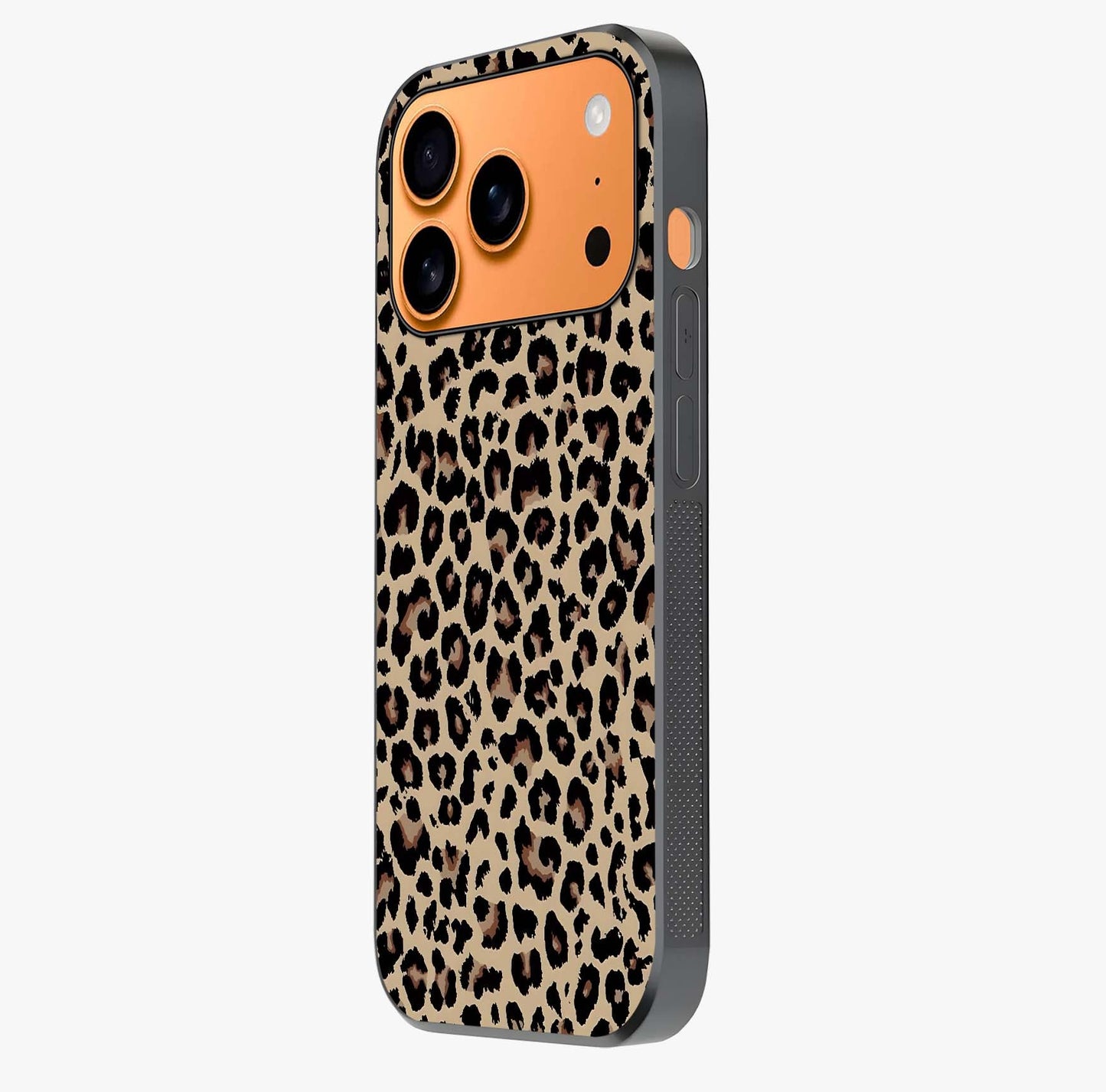 Savage Chic Pattern Glass Case photographed in natural light showing reflective finish and design depth.