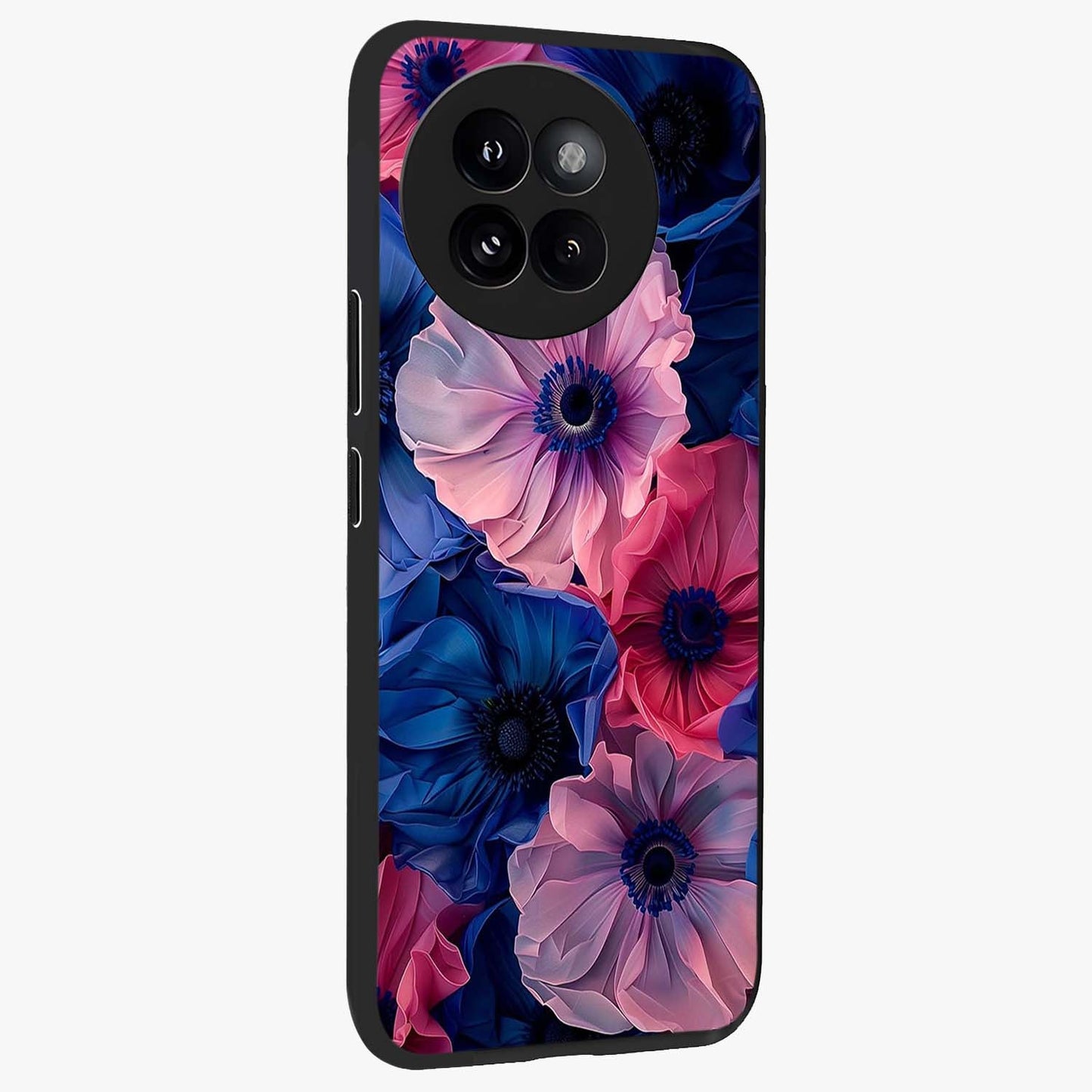 Flower Paper Art Pattern Glass Case upright view showcasing decorative paper floral artwork with creative craft style.