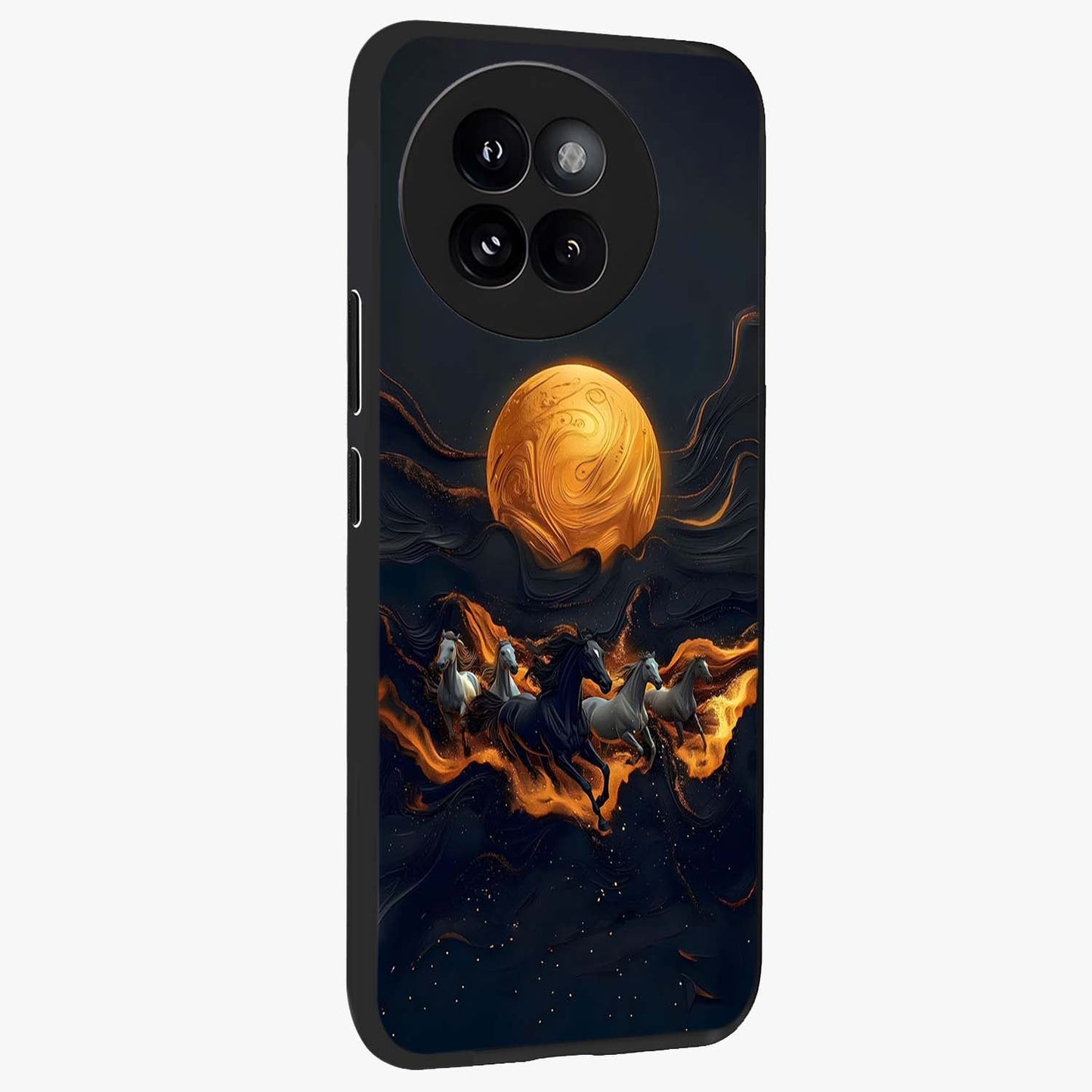 Golden Royal Heritage Glass Case upright view showcasing elegant royal artwork with classic heritage theme.