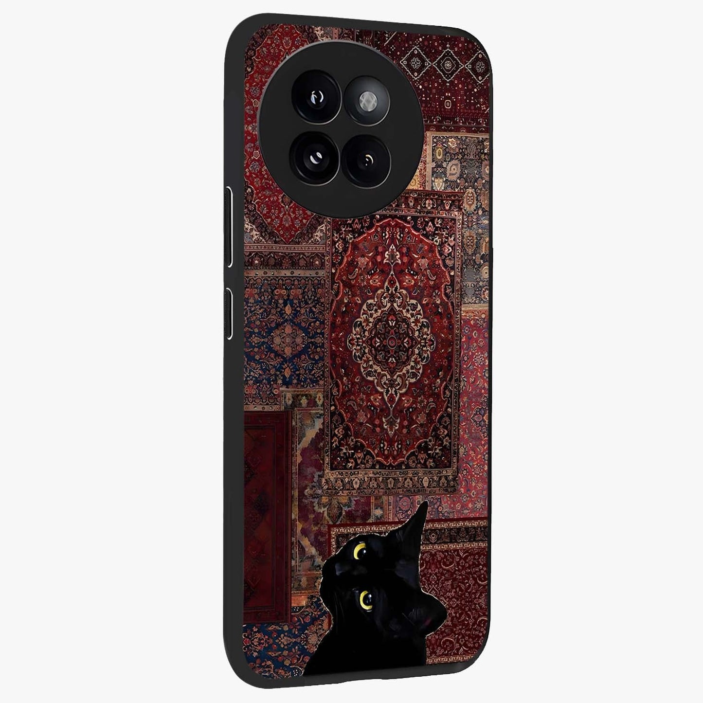Regal Magic Cat Apple Glass Case upright view showcasing charming cat artwork with playful magical theme.