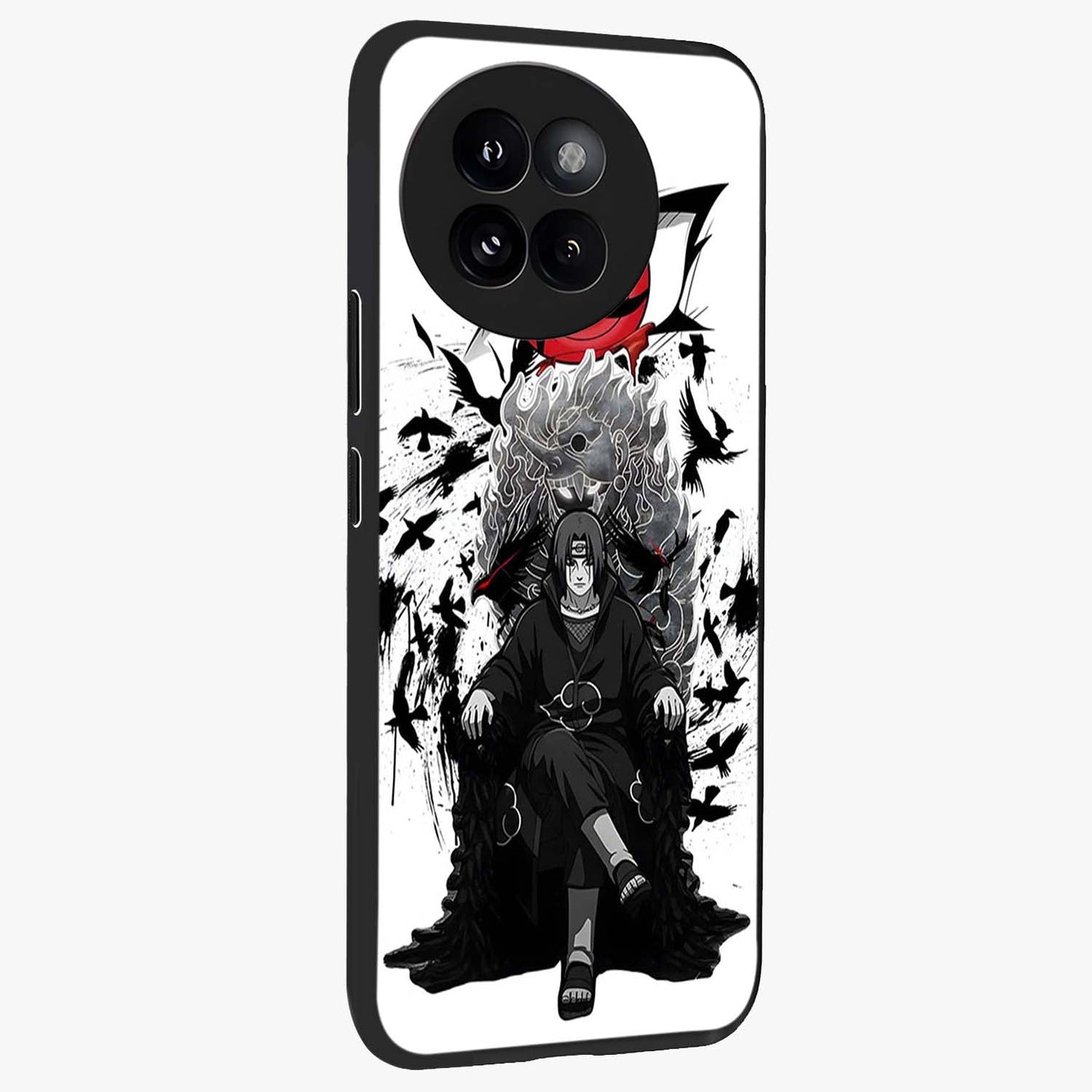 Uchiha Shadow Throne Glass Case upright view showcasing magical underwater galaxy artwork with vibrant cosmic theme.