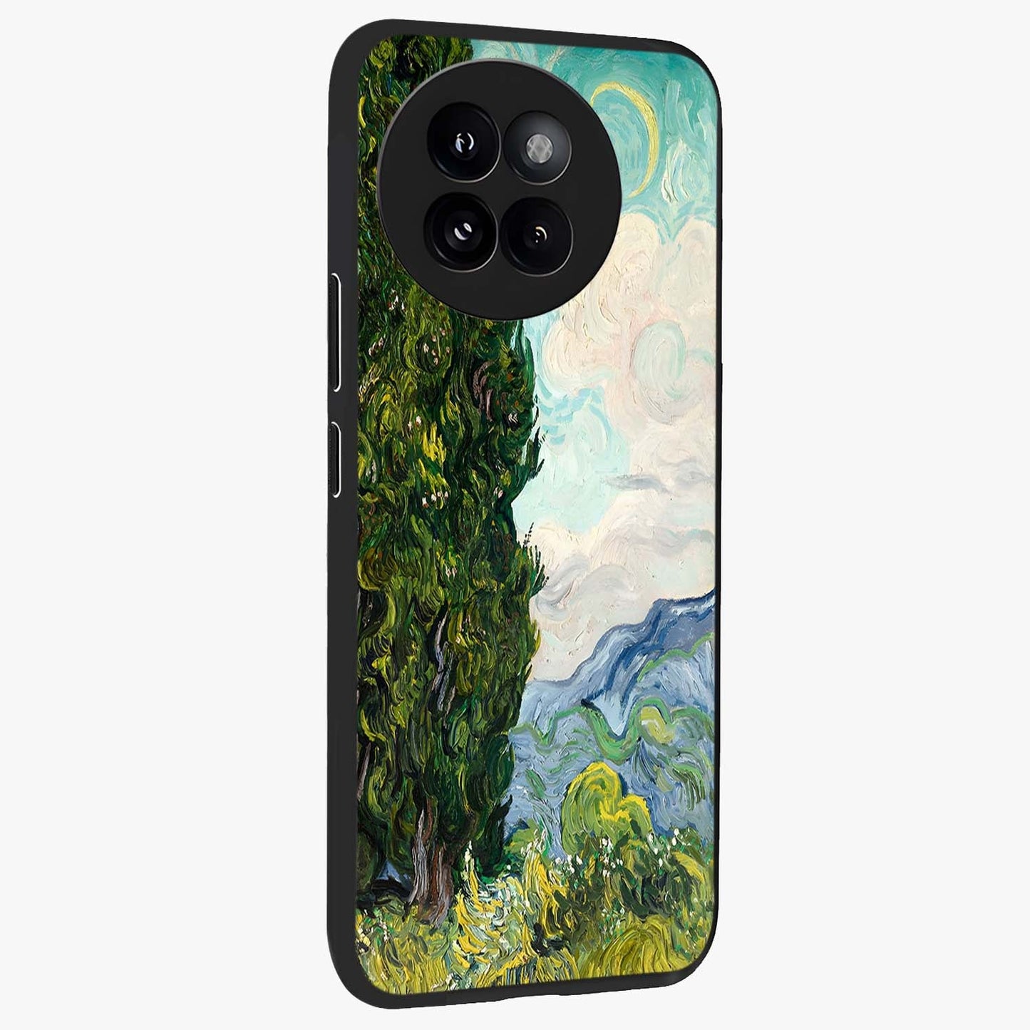 Van Gogh Vintage Art Glass Case upright view showcasing elegant vintage painting artwork with artistic heritage theme.