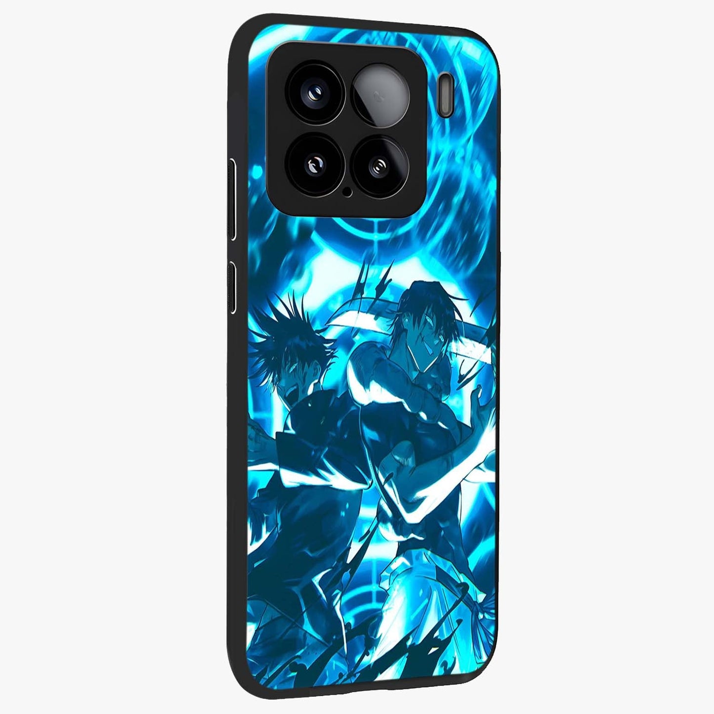 Cursed Energy Clash Glass Case upright view showcasing dramatic clash artwork with bold supernatural theme.
