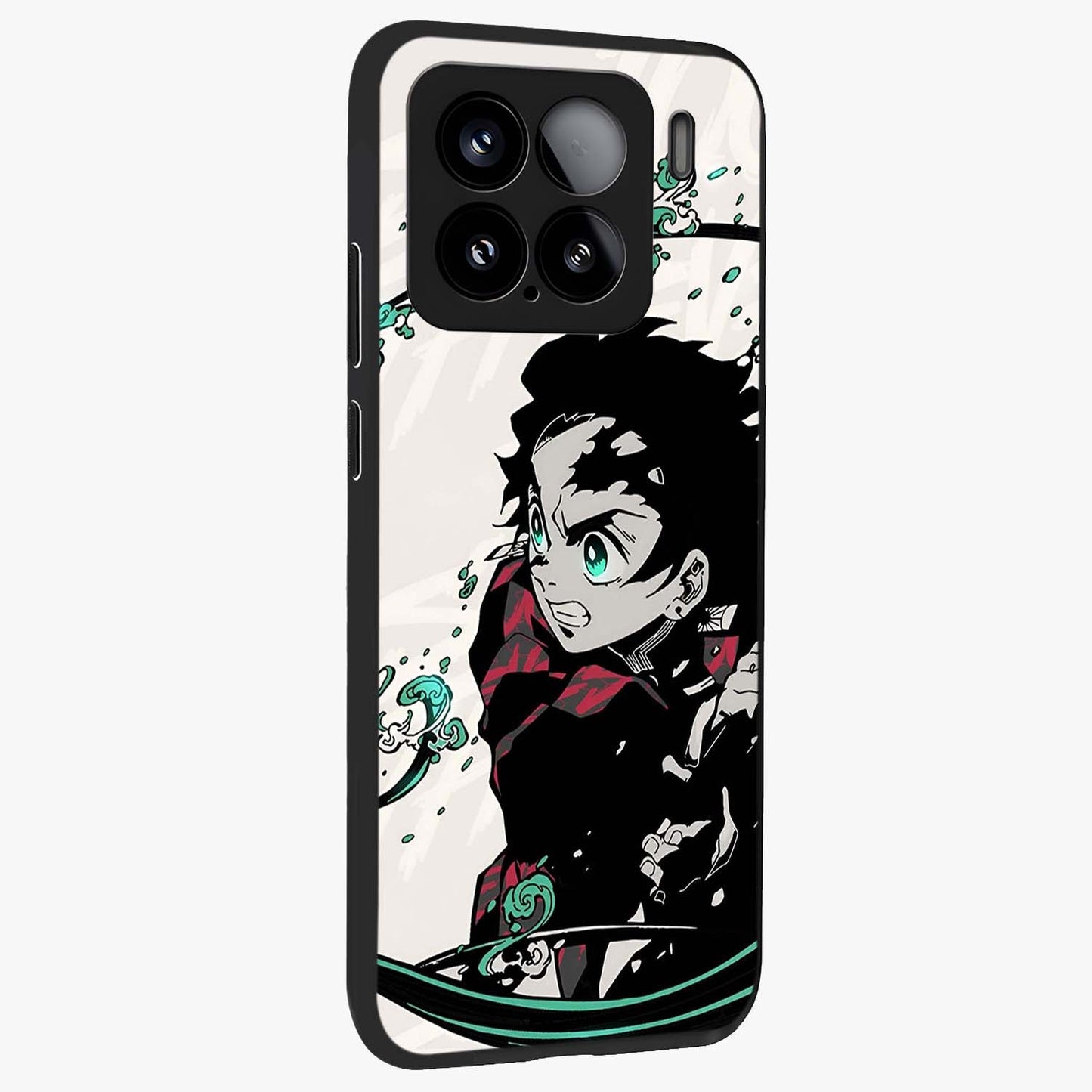 Demon Slayer Glass Case upright view showcasing powerful anime artwork with intense warrior theme.