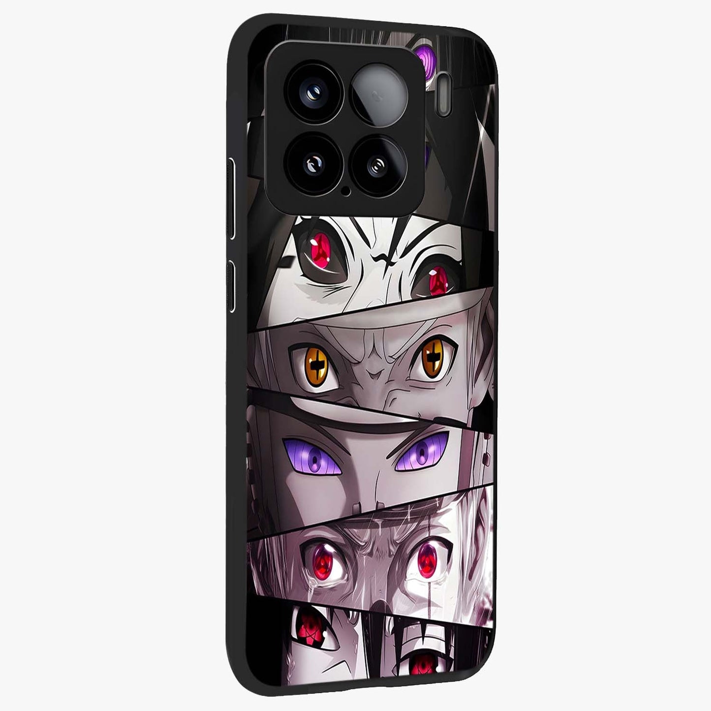 Eyes of Destiny Glass Case upright view showcasing symbolic eye artwork with dramatic artistic theme.