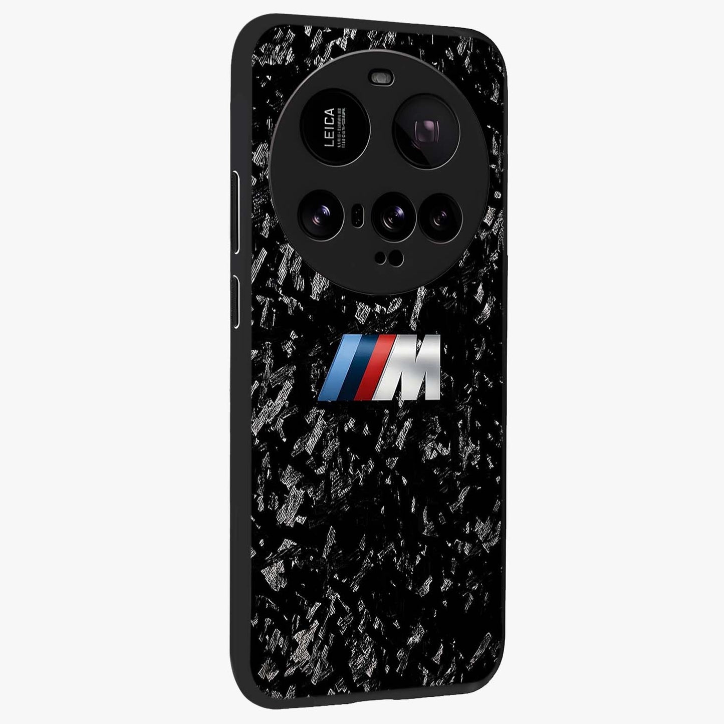 Carbon Speed Mark Glass Case upright view showcasing modern carbon speed graphic with bold automotive theme.