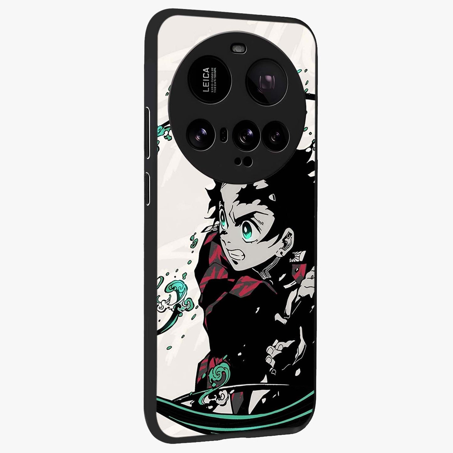 Demon Slayer Glass Case upright view showcasing powerful anime artwork with intense warrior theme.