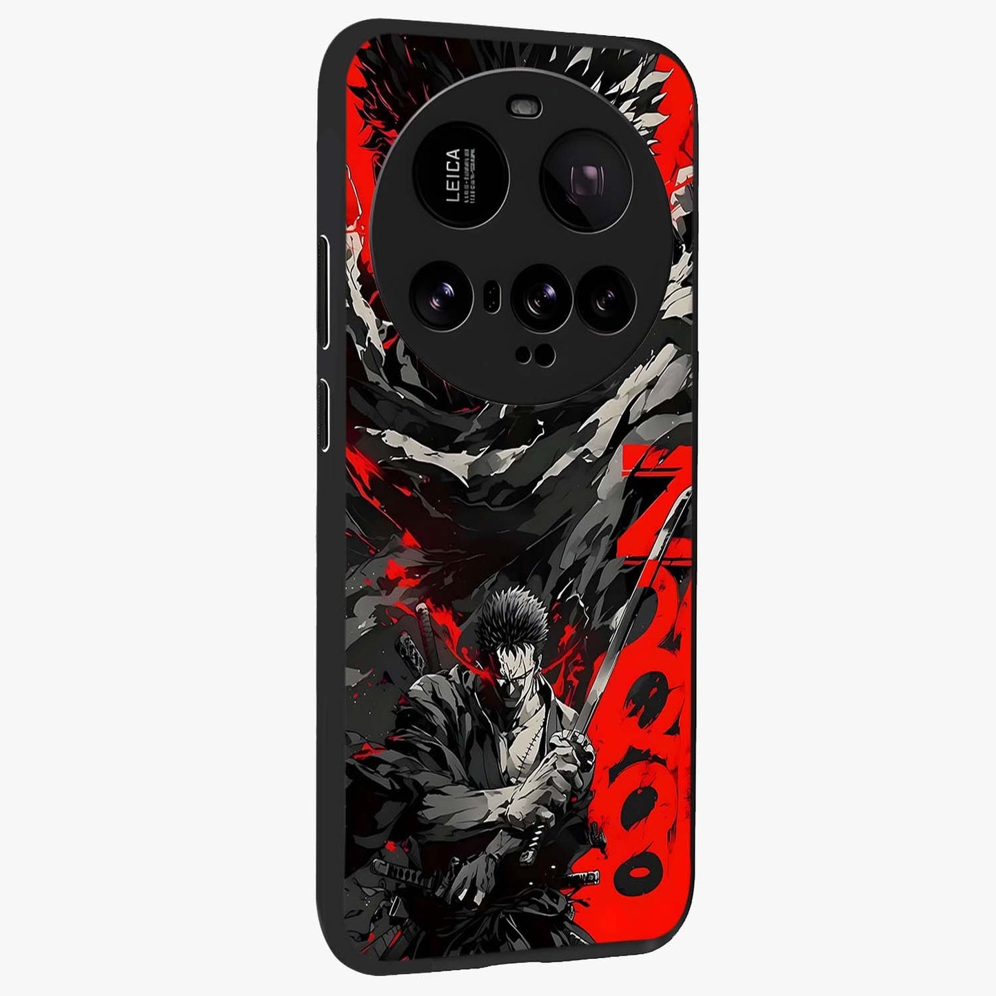 Demon Sword Resolve Glass Case upright view showcasing dramatic warrior artwork with intense battle theme.