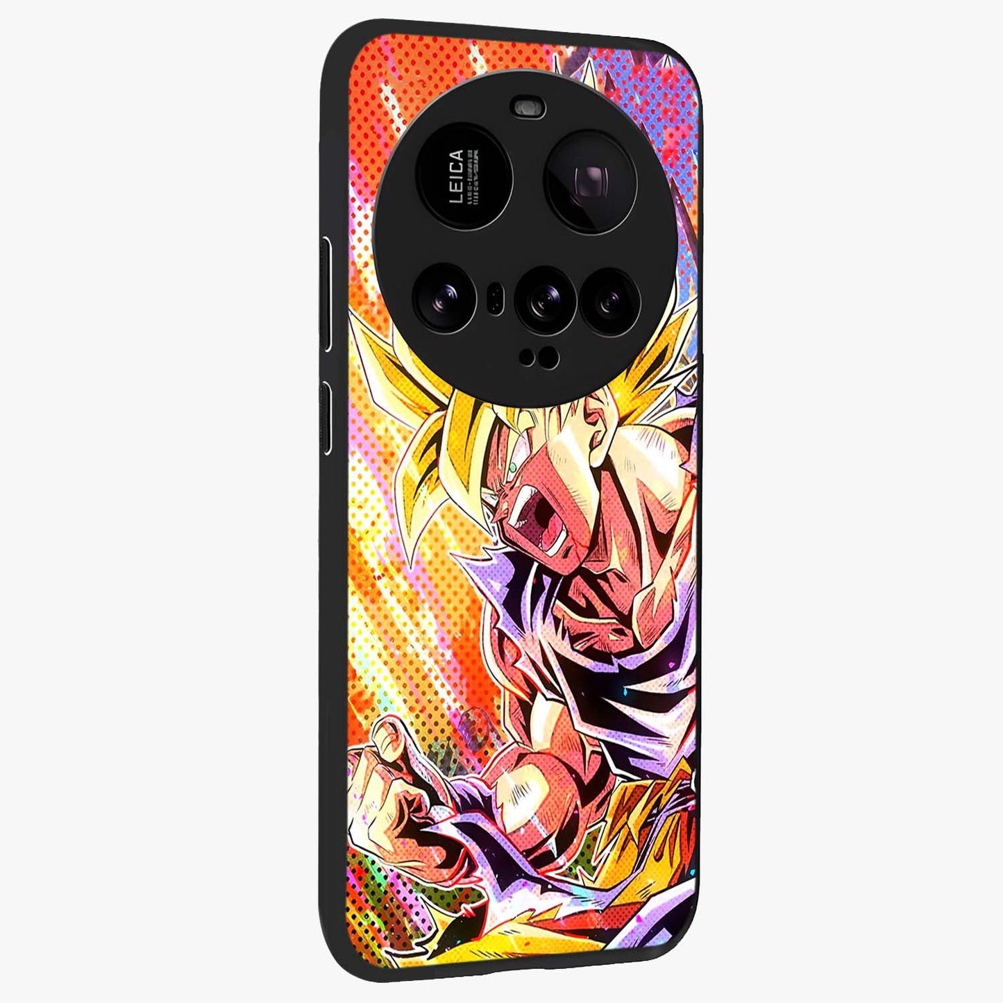 Firing Goku Glass Case upright view showcasing energetic anime artwork with bold warrior theme.